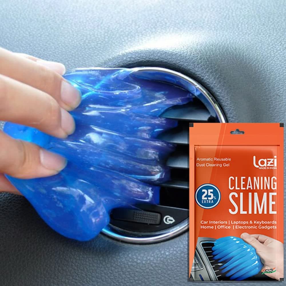 LAZI Blue Multipurpose Car AC Vent Dashboard Interior Dust Dirt Cleaner Cleaning Gel Jelly Putty Kit Accessory for Car Interior PC Laptop Keyboard Electronic Gadgets Cleaning Gel (100 gm)
