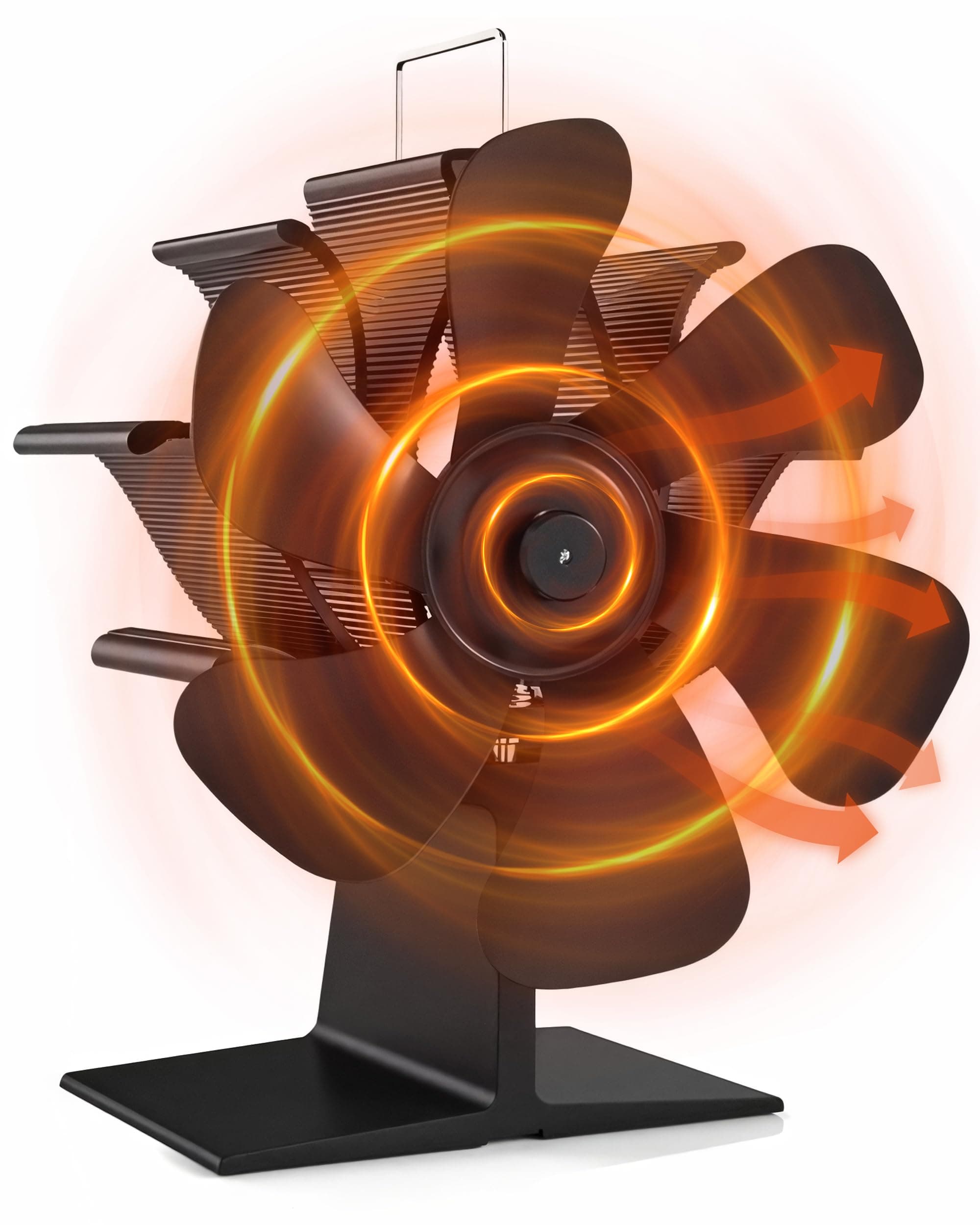 Signstek Log Burner Fan Wood Burning 4 Blades Heat Powered Fireplace Burner Stove Fan - Silent Operation - Heat Circulation for Wood/Fireplace
