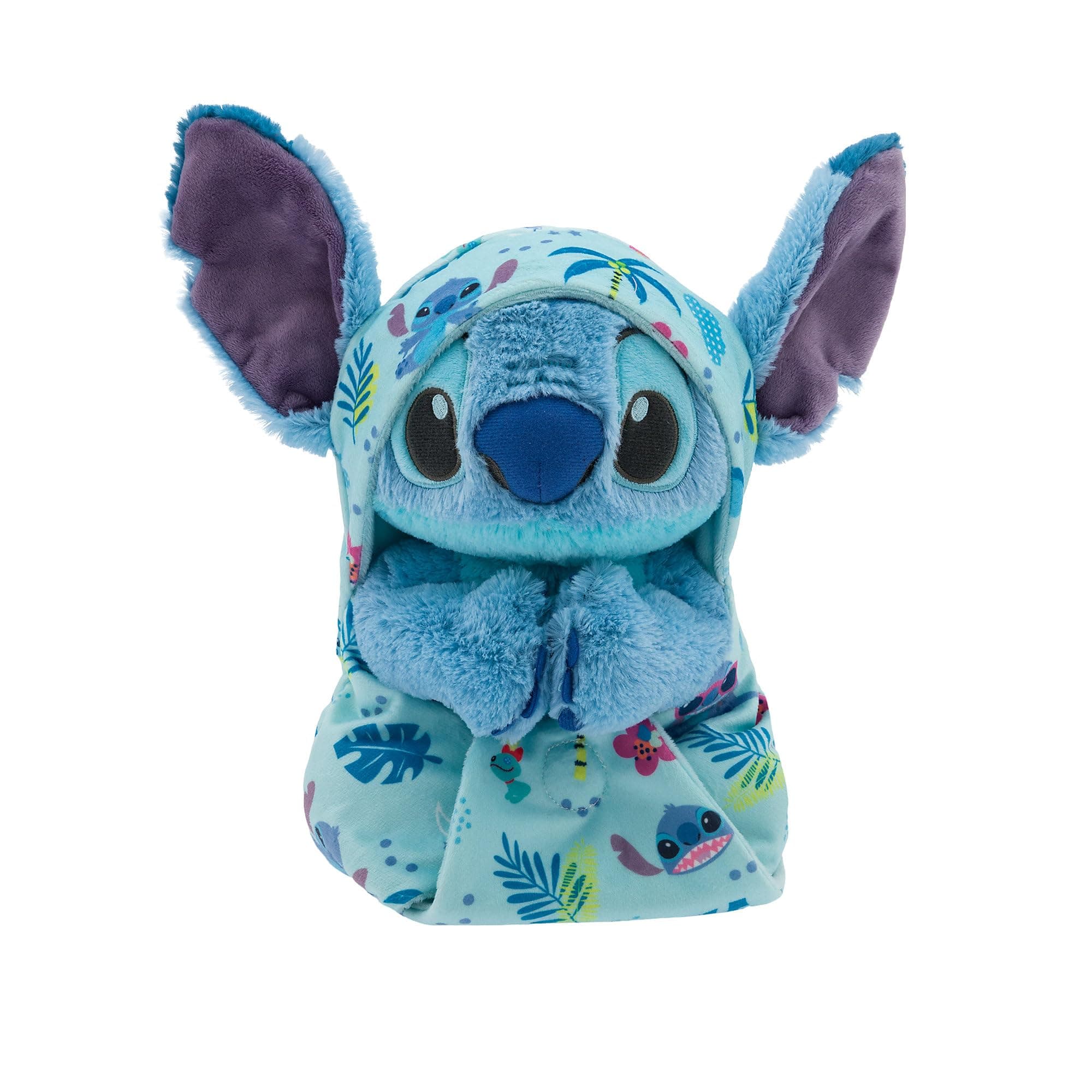 Disney Store Official Stitch Plush with Blanket Pouch - Disney Babies Plushy in Baby Swaddle - Kids Toy for Those who Love Plush Figure Toys, Cute Plushies, & Baby Stuffed Animals - Small - 11¾"