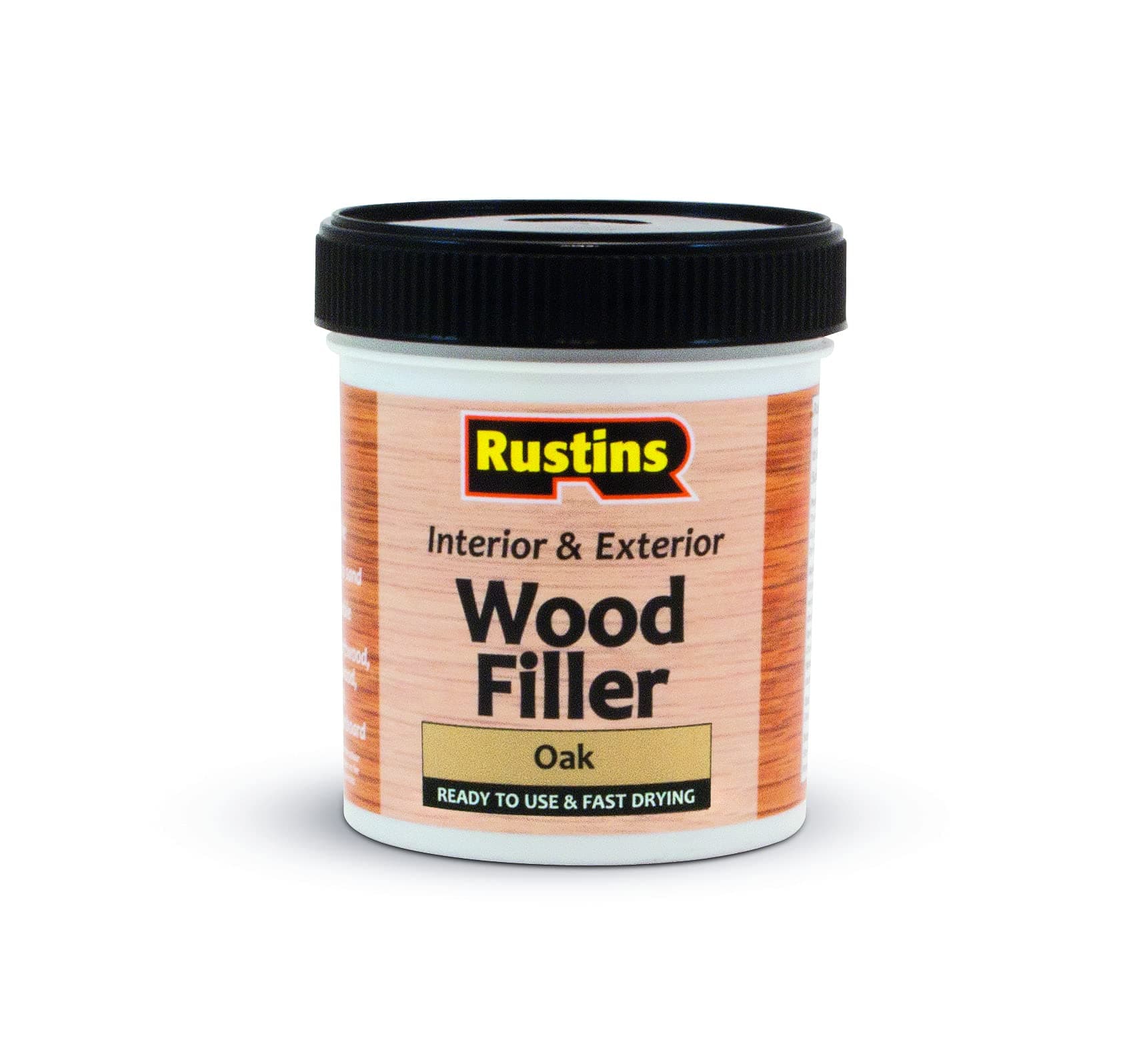 Rustins AWOOO250 Acrylic Wood Filler, Oak, 400g - Multi-Purpose Wood Repair Compound for Cracks, Gaps, & Surface Imperfections – Quick-Drying, Sandable, & Paintable for Interior & Exterior Use