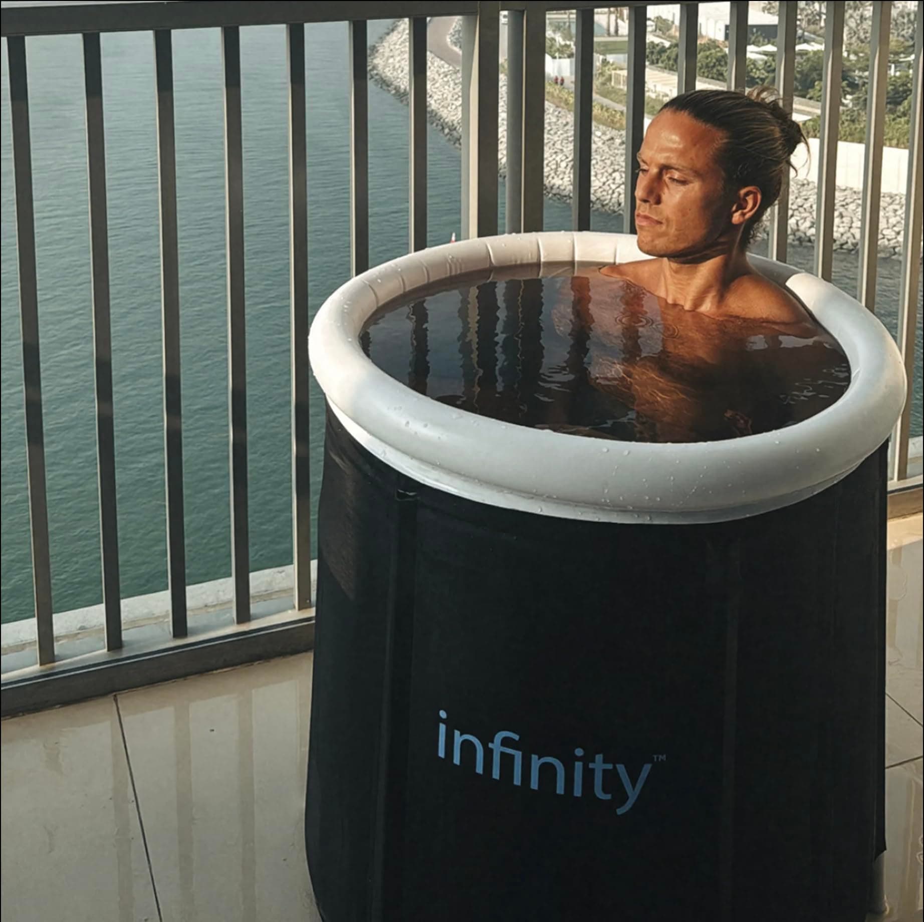 Infinity Health Ice Bath - Ice Plunge - 300L - Cold Water Therapy - Recovery for athlethes, Adult Bathtub, Cold plunge, Ice barrel, Comes with lid and storage bag.