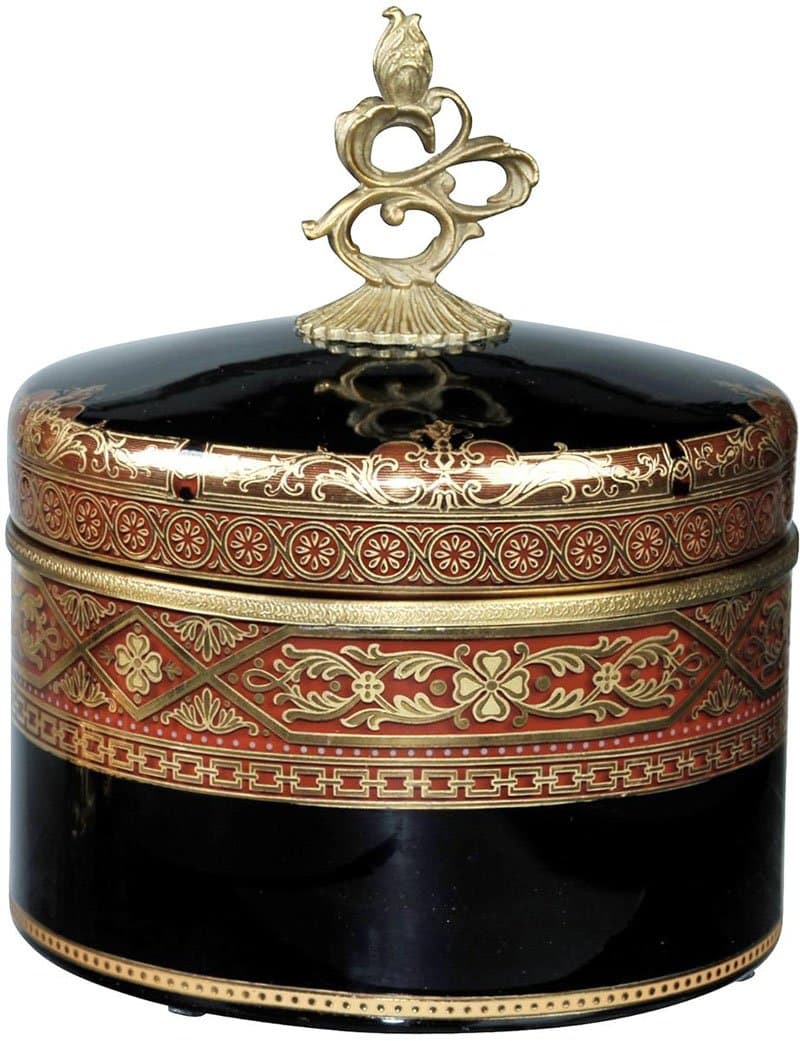 31-15-13427 Glass and Brass Round Box - Boxes & Jars