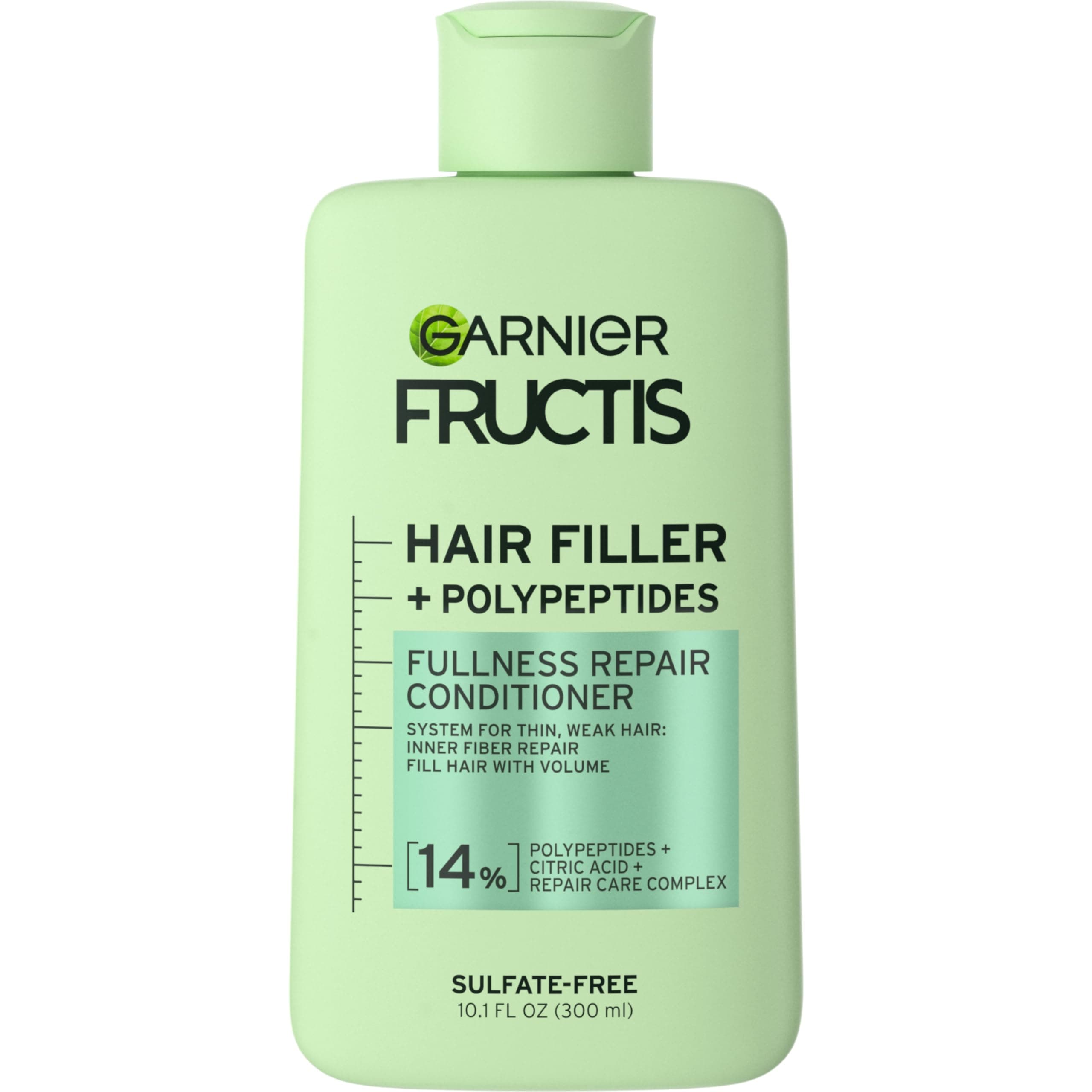 Fructis Hair Filler Fullness Repair Conditioner, Volumizing Conditioner with Polypeptides and Hair Repair Complex for Thin, Weak Split Ends, 10.1 Fl Oz