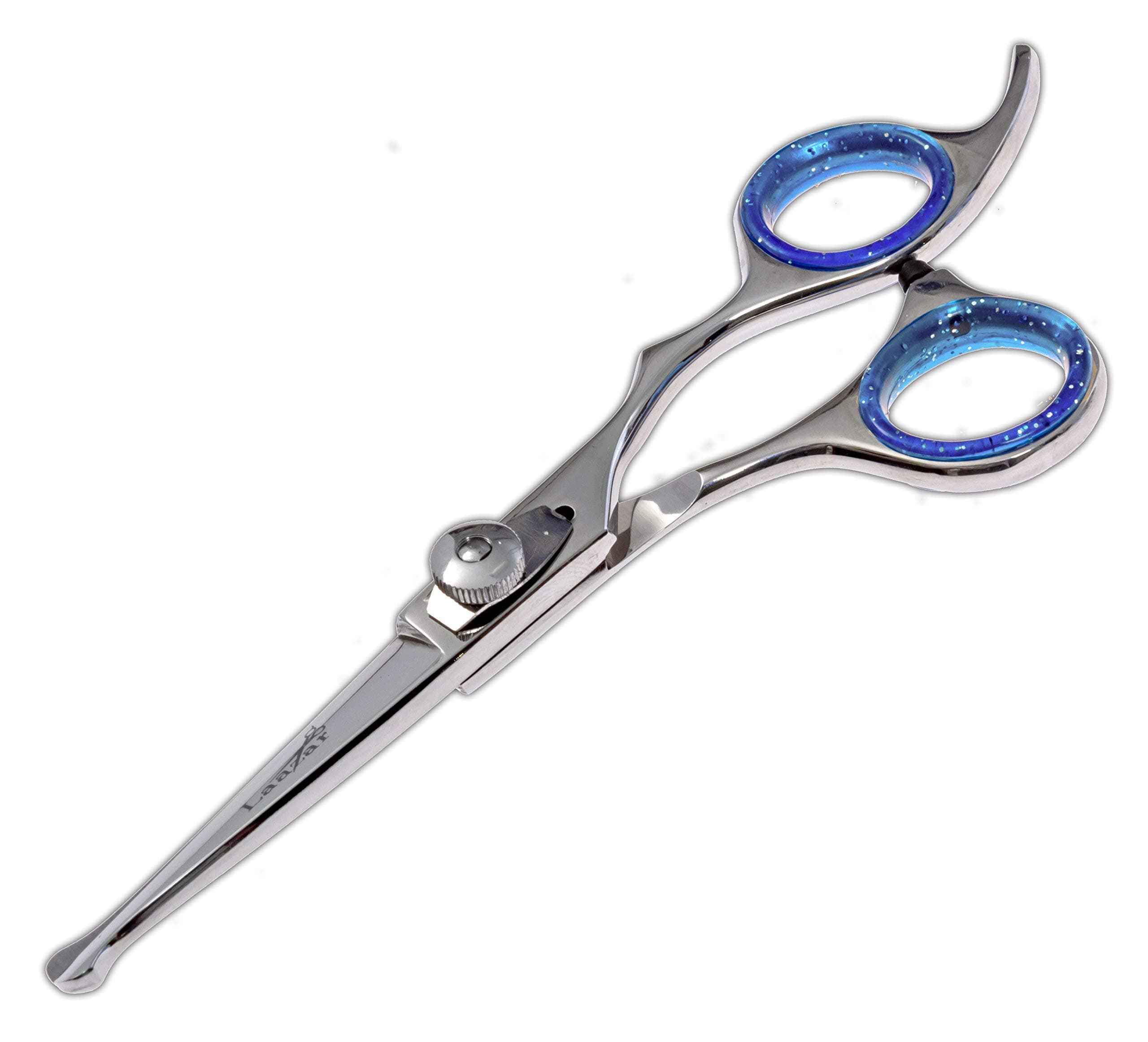 Laazar Pro Dog Grooming Scissors, Straight Pet Grooming Shears, with Safety Round Tip, Ball Point for Easy and Safe use. | Premium Sharp Long Lasting Professional Hair T Scissors (5.5 Inches)