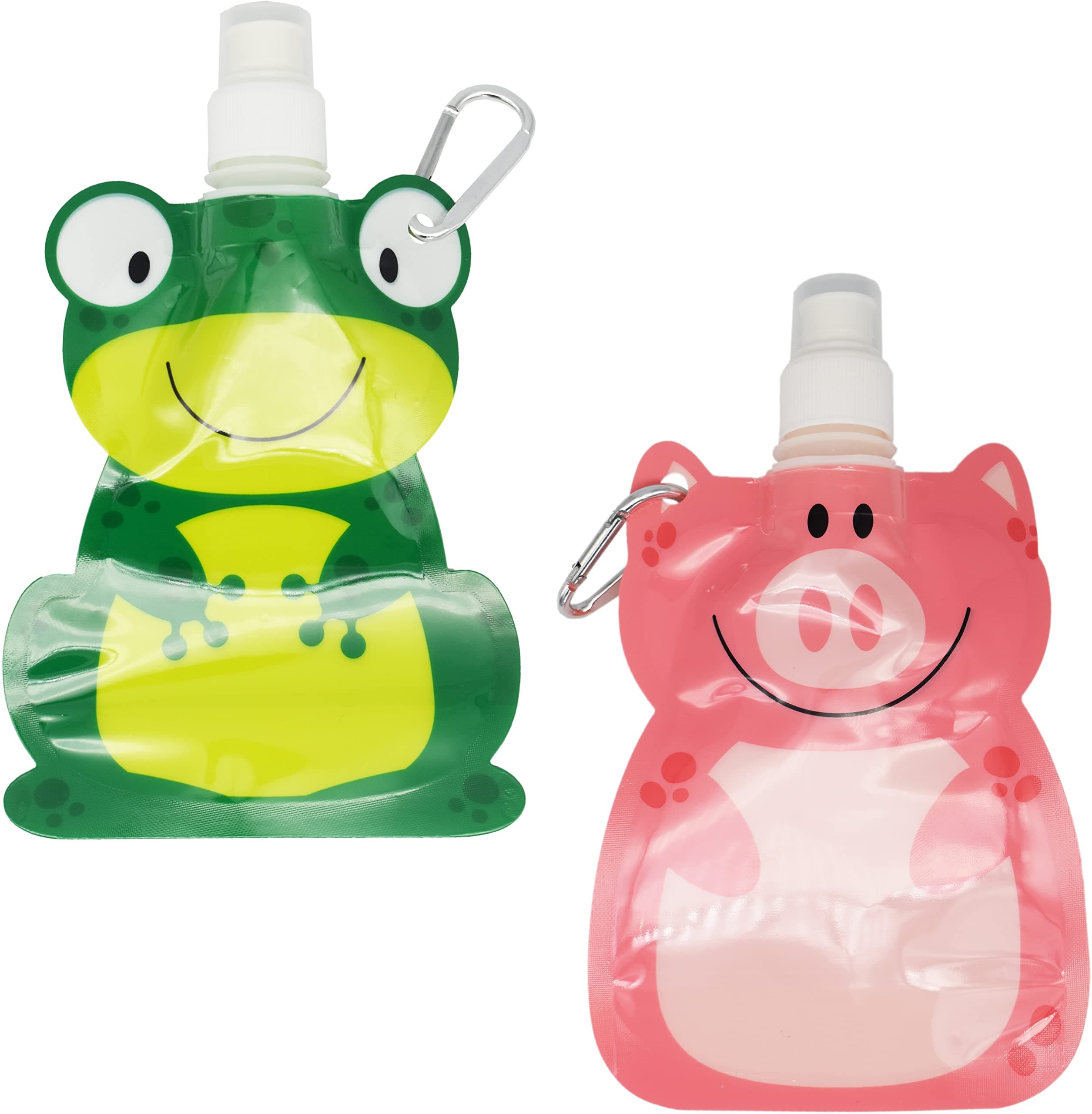 Set of 2 Flexible Collapsible Foldable Reusable Water Bottles (2 Assorted Water Bottles)