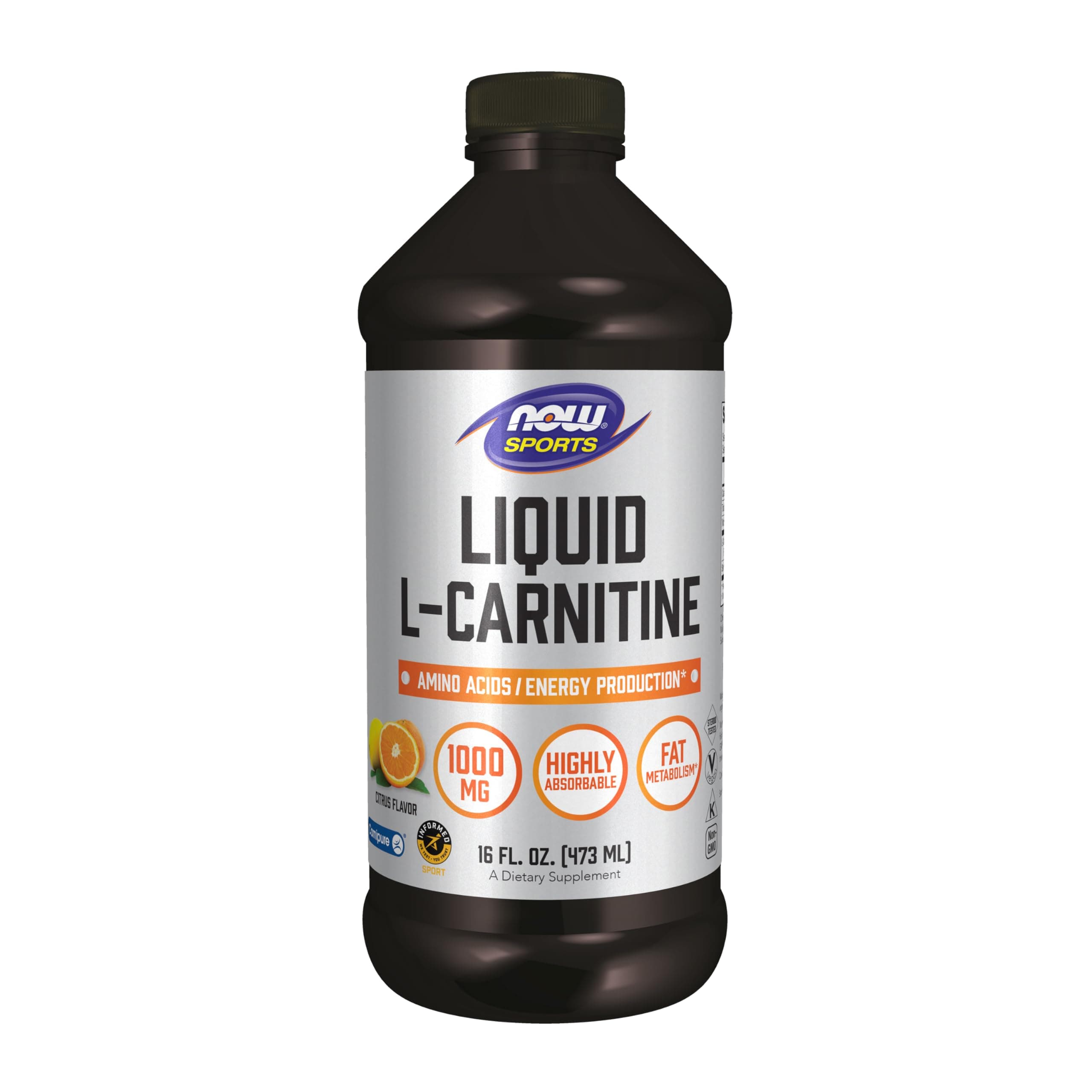 Sports Nutrition, L-Carnitine Liquid 1000 Mg, Highly Absorbable, Citrus, 16-Ounce