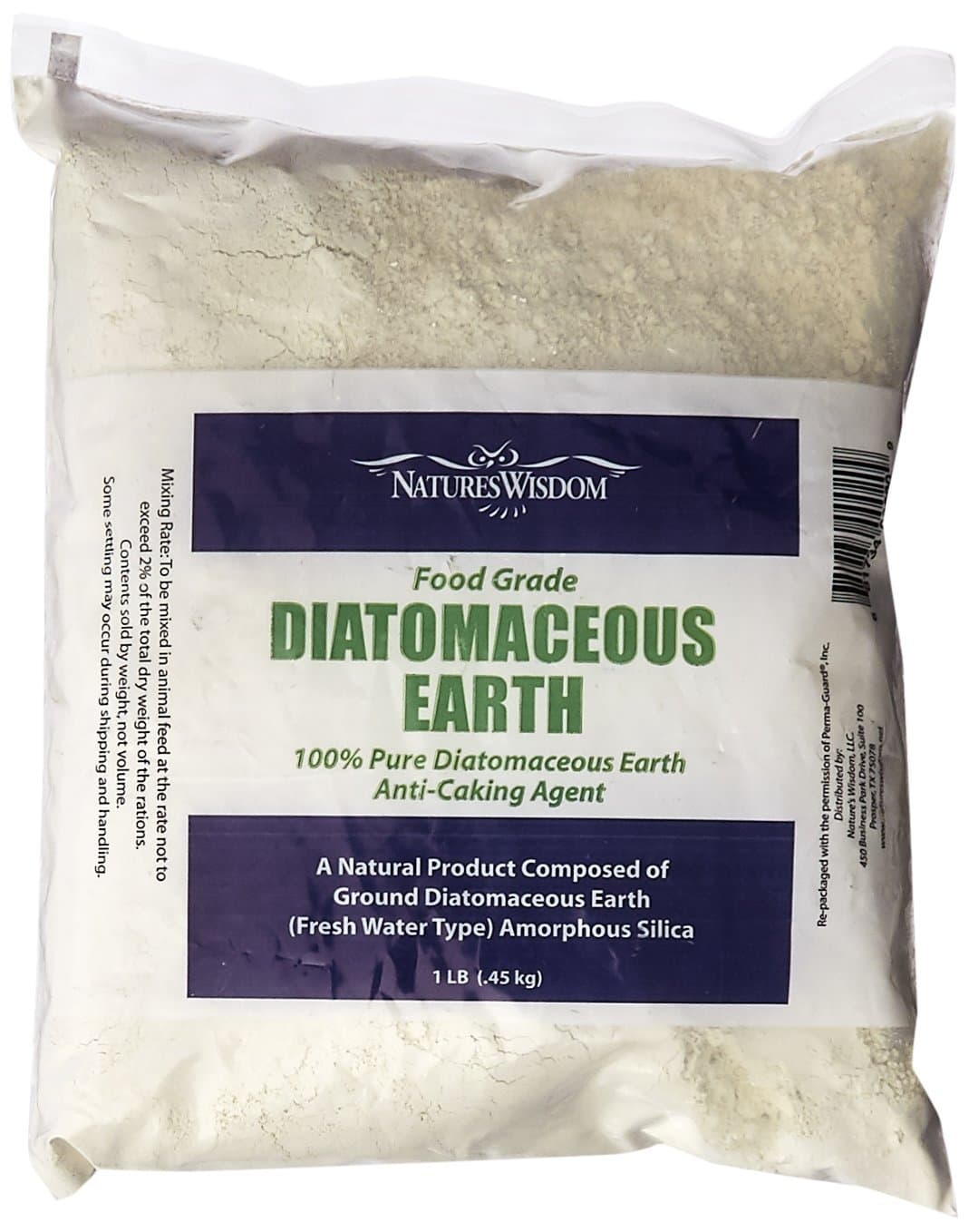 Nature's Wisdom NW020 Food Grade Diatomaceous Earth 1-Pound