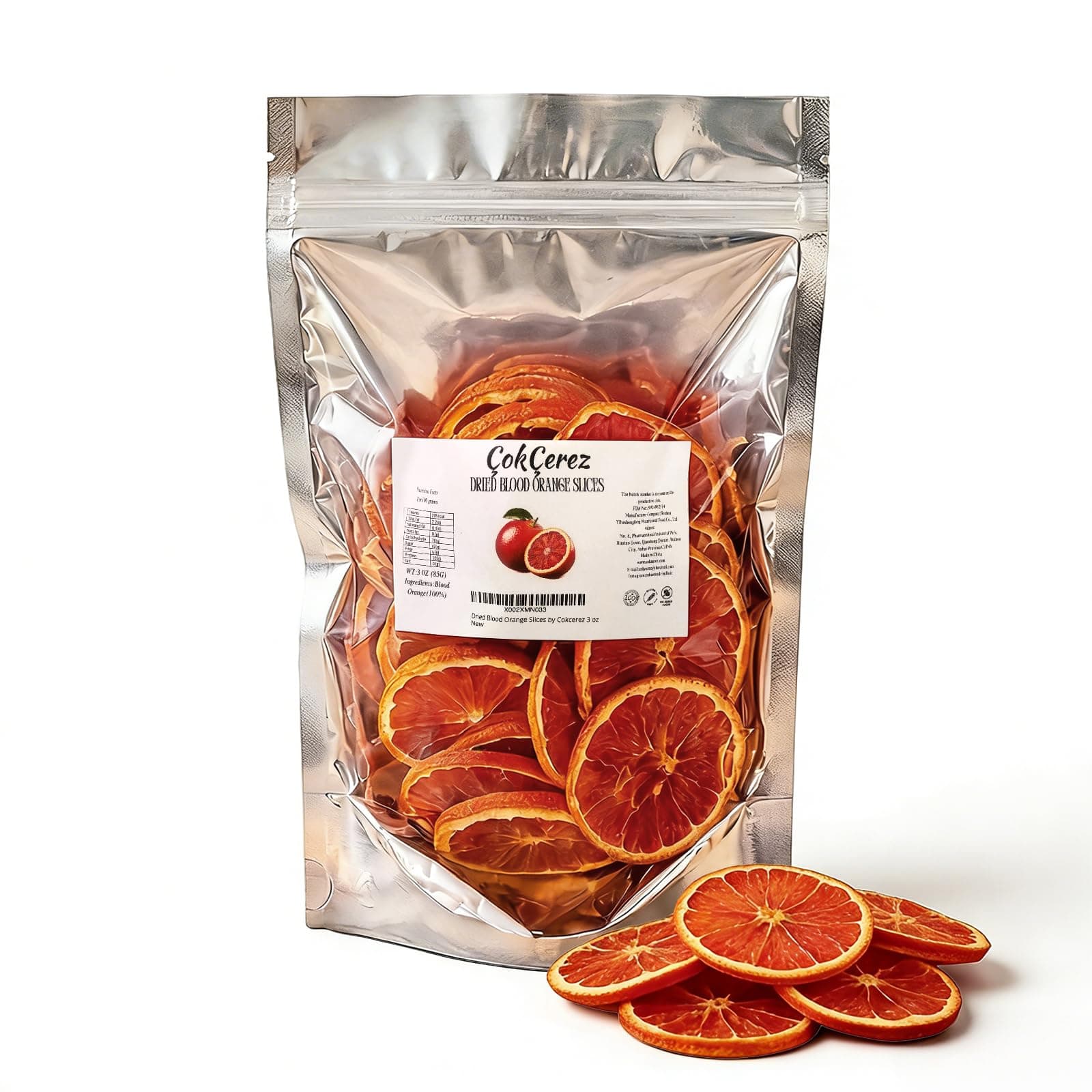 Dehydrated Blood Orange Slices,Dried Blood Orange Slices by cokcerez 3 oz (85 gr)
