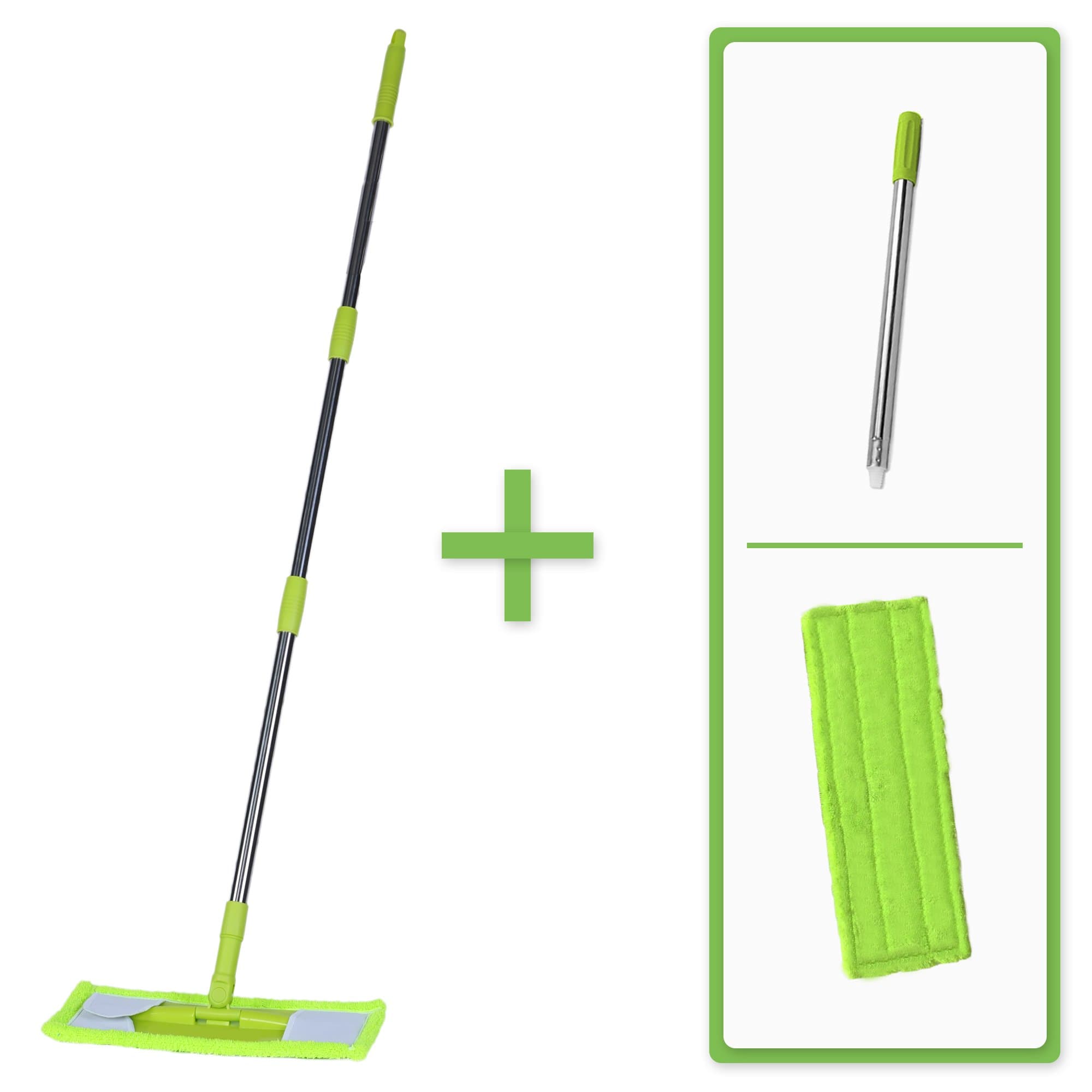 Microfiber Mop Master with 2 Microfiber Mop Cloths | Washable, Reusable | Wet or Dry Cleaning Kitchen, Bathroom, Hardwood Floors
