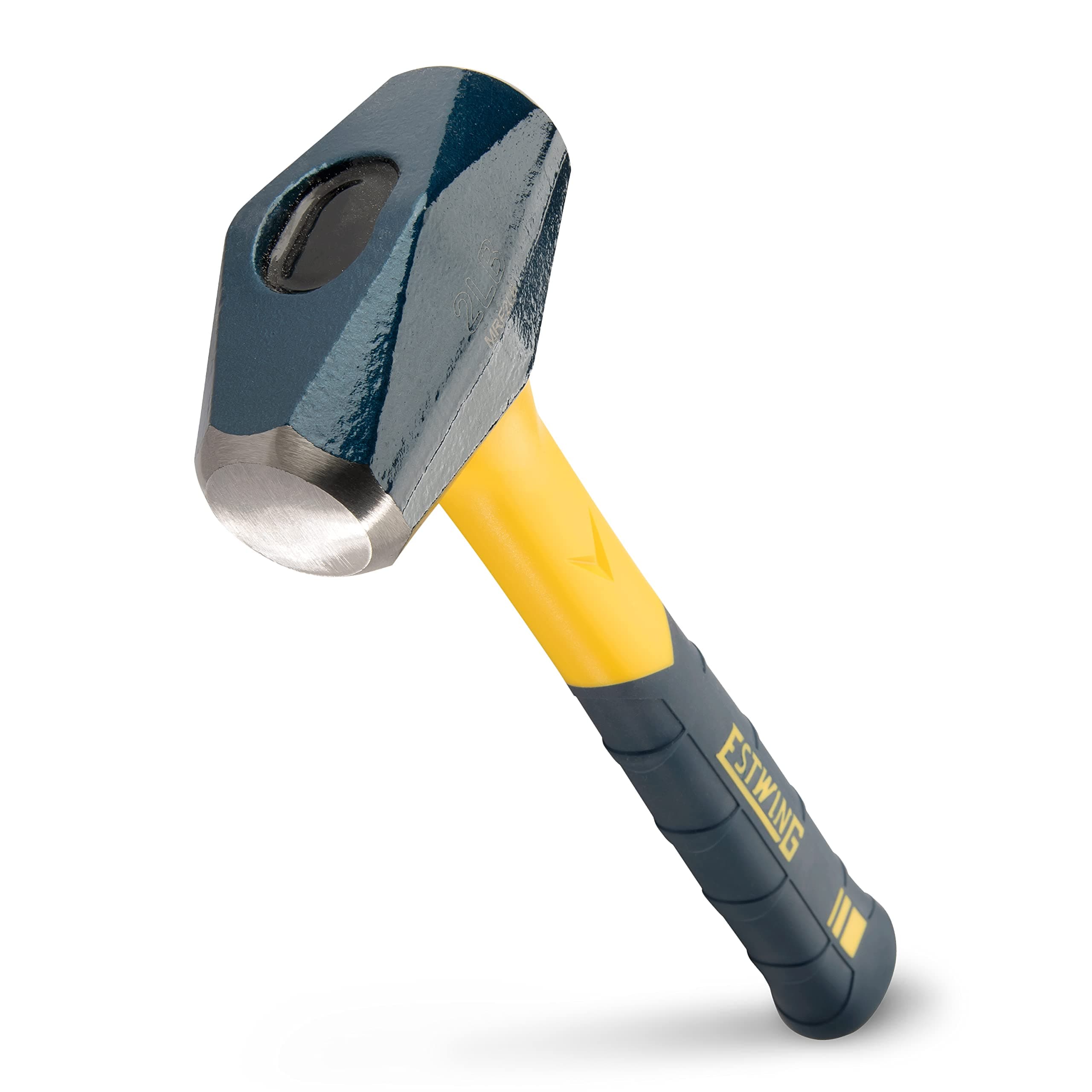 ESTWING Sure Strike Drilling/Crack Hammer - 2-Pound Sledge with Fiberglass Handle & No-Slip Cushion Grip - MRF2LB