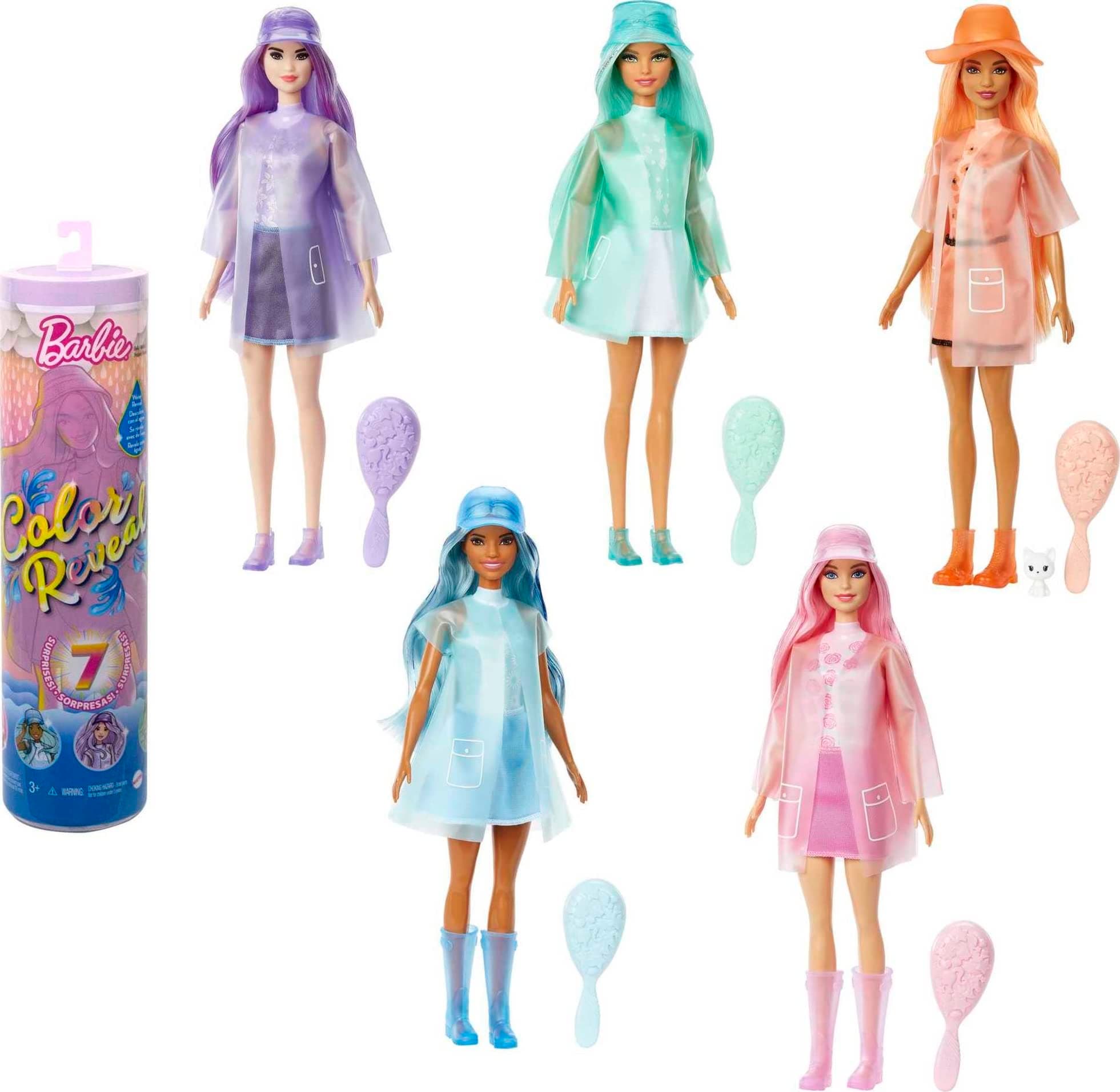 Color Reveal Doll, Pet & Accessories, Sunshine & Sprinkles Series, 25 Surprises, 1 Barbie Doll (Styles May Vary)