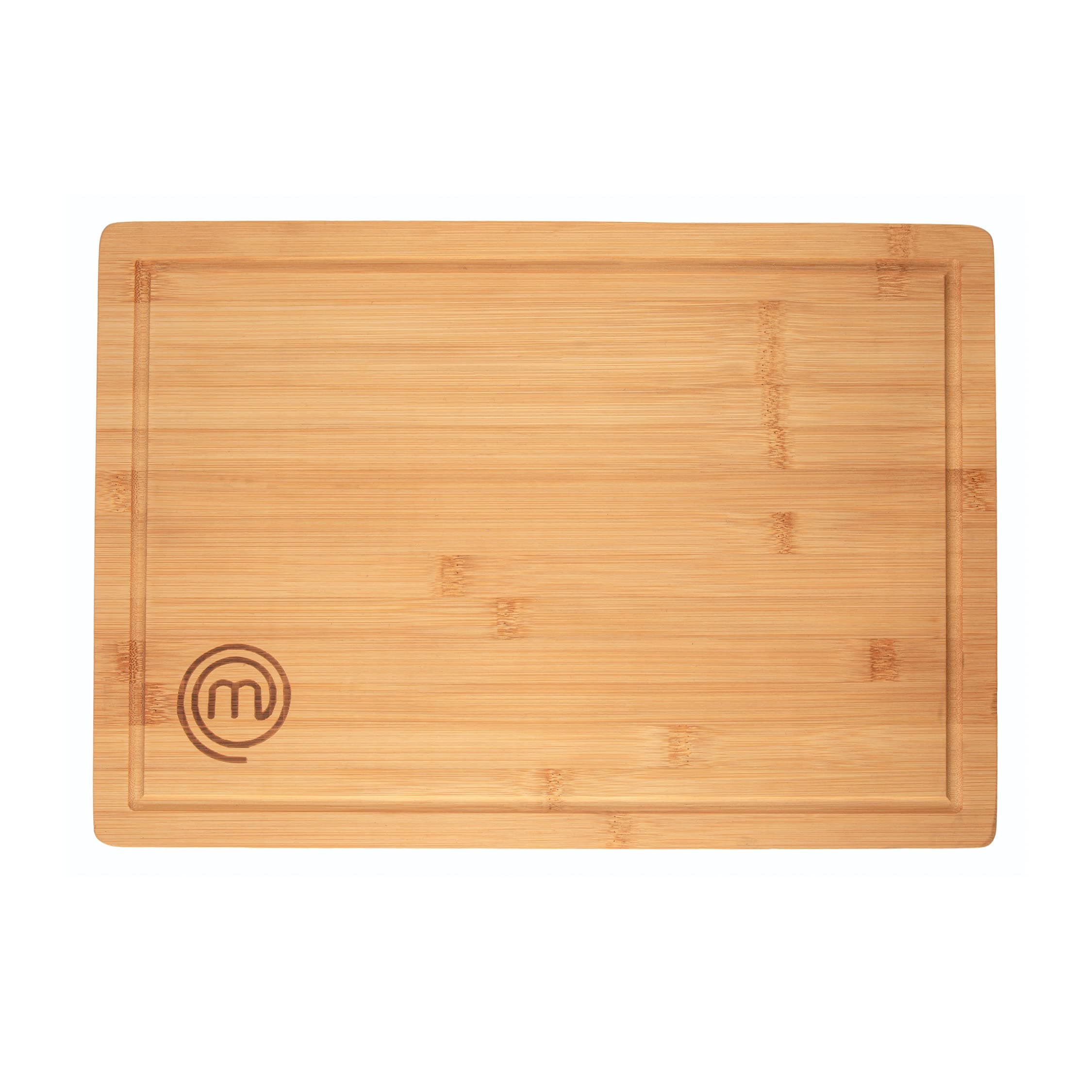 MasterChef Chopping Board Wood Butcher Block, Organic Bamboo Cutting Board with Juice Groove & Reversible Wooden Serving Board for Charcuterie, Food Safe Meal Prep Surface, Large, Thick 18"x12"x0.75"