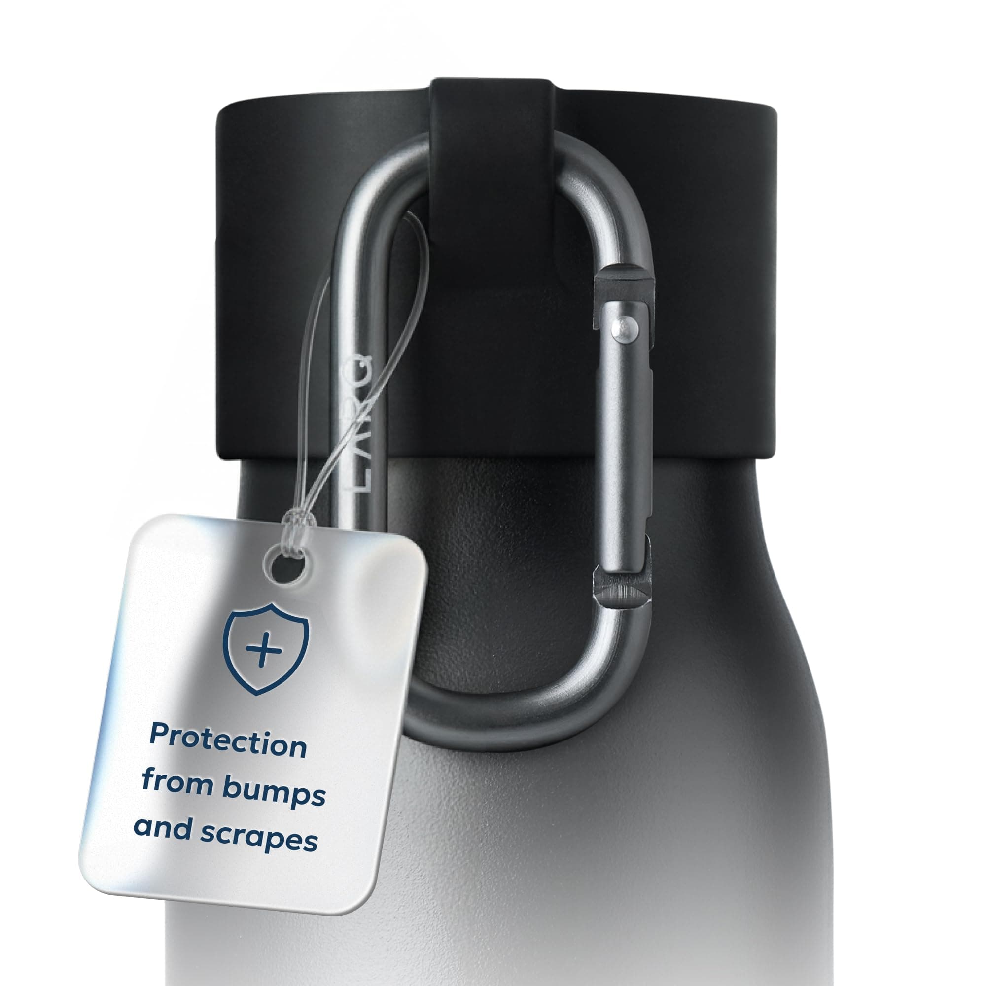 Active Loop - Black - bump protector for your LARQ cap with easy carry carabiner