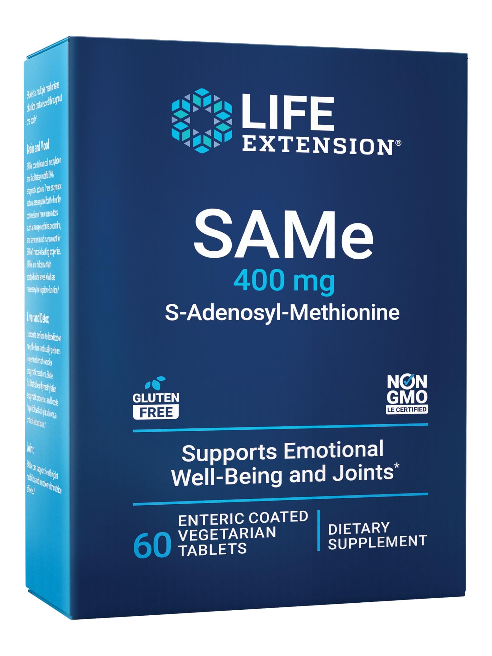 Same, S-Adenosyl-Methionine, 400 mg, Best-Selling Mood Health, Liver Health and Joint Support Supplement, Non-GMO, Vegetarian, Gluten Free, 60 enteric-Coated Tablets