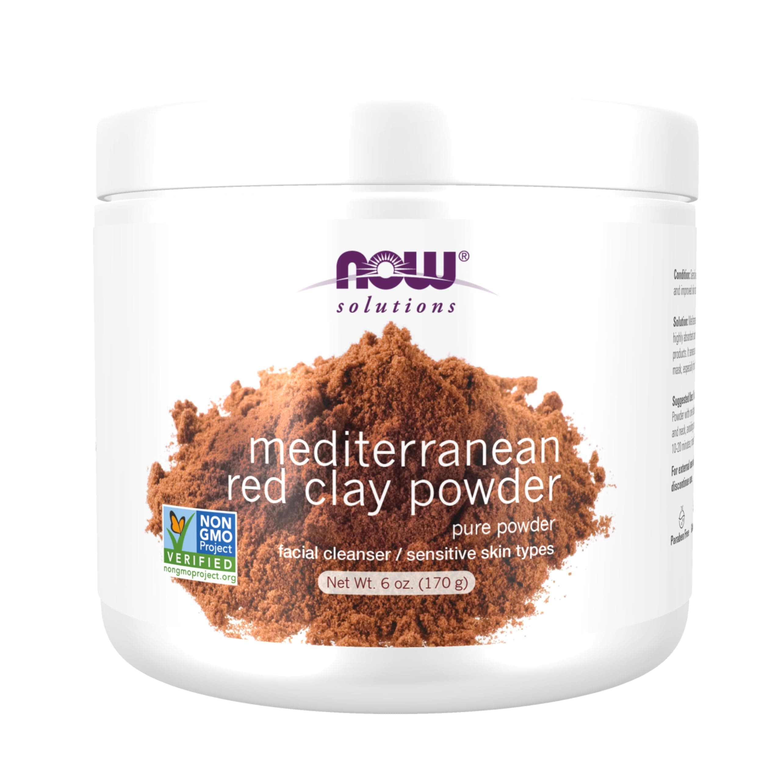 Now Solutions, Mediterranean Red Clay powder Pure Powder 6oz. (170g)