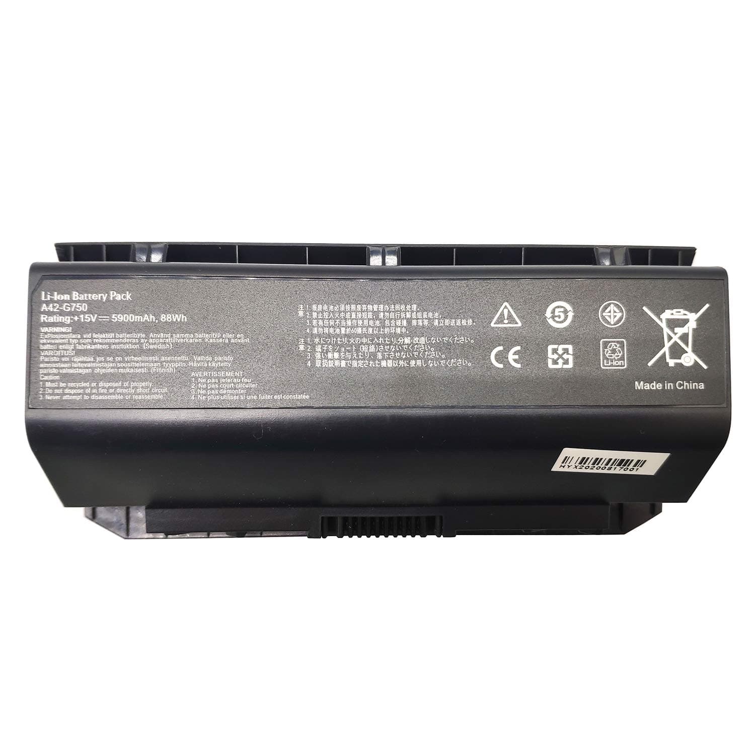 Binger New A42-G750 Replacement Laptop Battery Compatible with Asus G750J G750JW G750JX G750JZ G750 G750JH G750JM G750JS G750Y47JX-BL(15V 5900mAh 88wh)