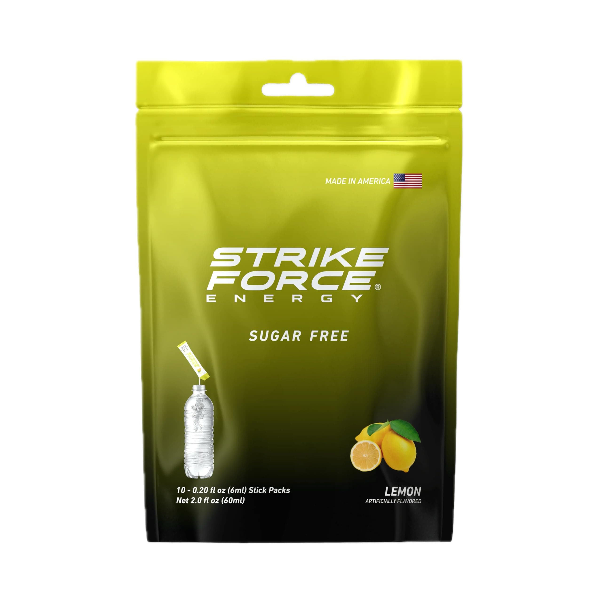 - Strike Force Energy Drink Mix - Lemon Flavor - Natural Tasting Caffeine Drink - Turn Any Drink into a Healthy Energy Drink - Zero Calories, Keto Friendly, Sugar Free, Pre Workout (10 Liquid Packs)
