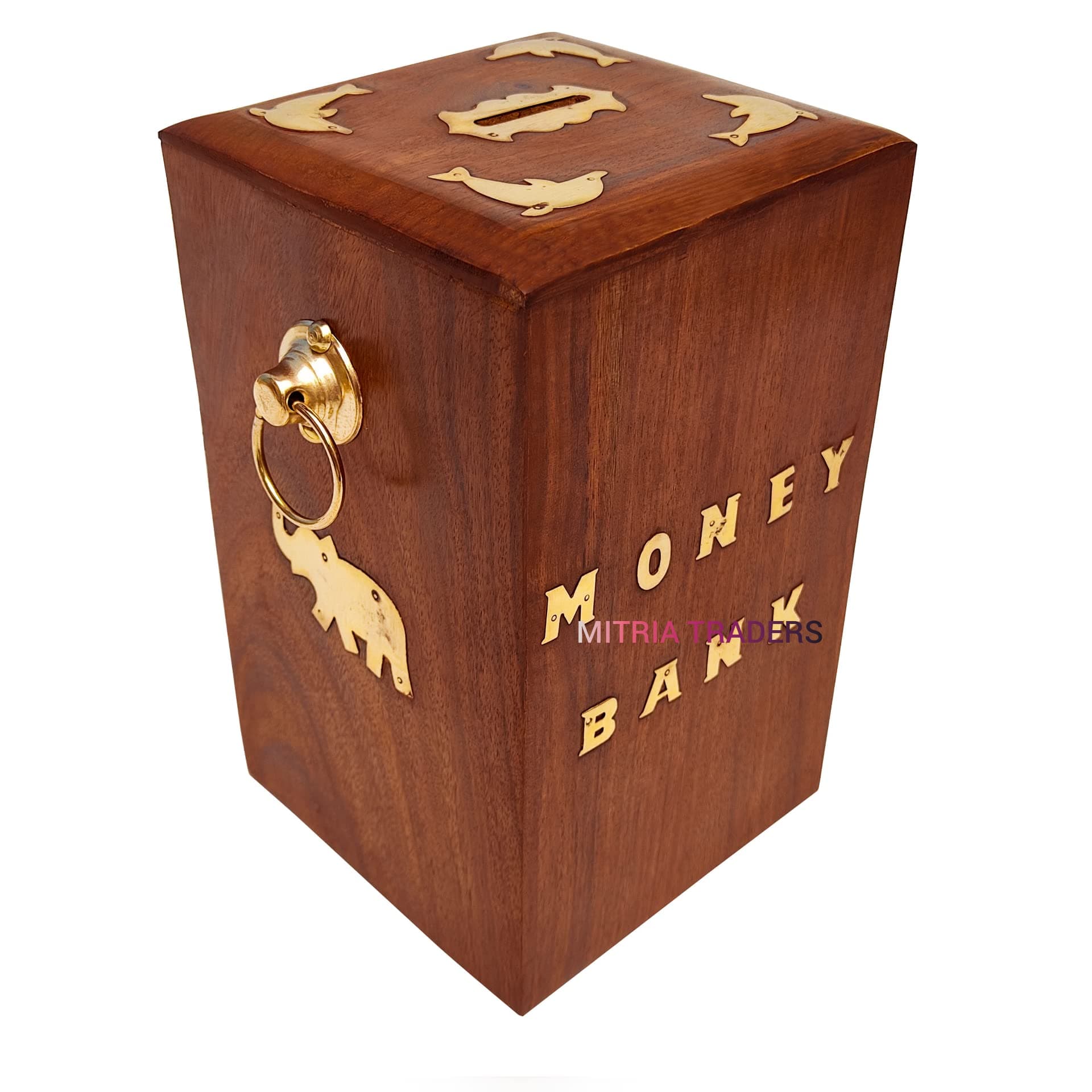 - Wooden Money Classic Bank - 8 X 5 X 5.5 Inch | Big Master Size Piggy Bank | Storage for Kids and Adults, Antique