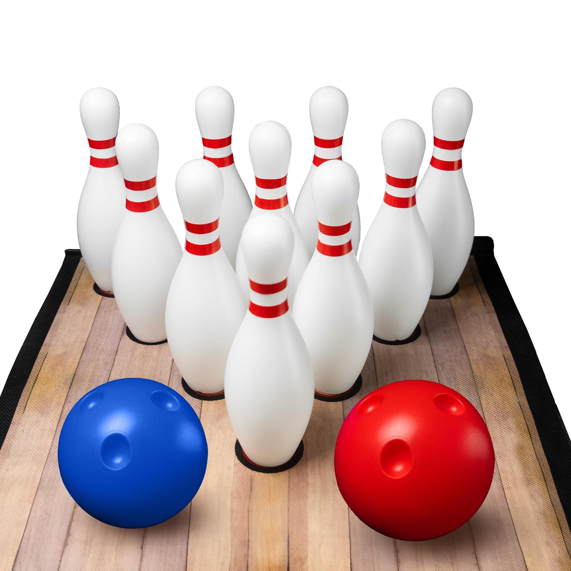 ActiveJoy - Kids Bowling Set - Indoor and Outdoor Home Game - Bowling Alley Toy with Lane, 10 pins, 2 Balls for Family & Friends - Easy Setup and cleanup