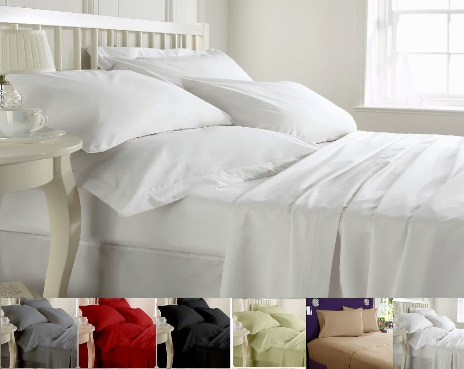 Pure 100% Egyptian Cotton DOUBLE GOLD SHEET SET (FITTED,FLAT,PILLOW CASES), Thread Count 250