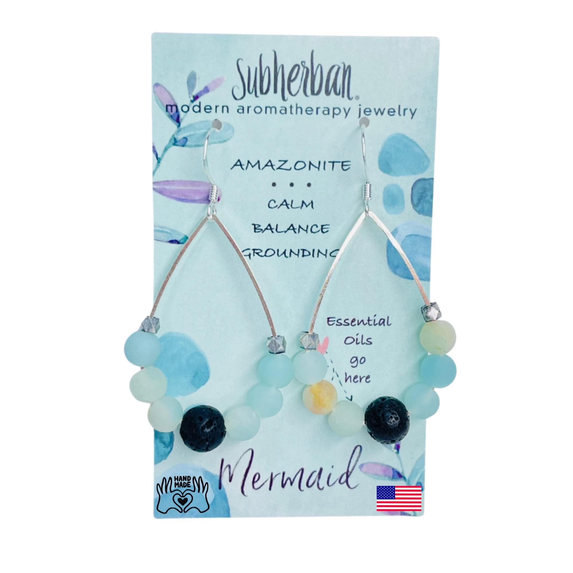 Lava Rock Earrings - Handmade in the USA - Essential Oil Diffuser Earrings for Women - Calming Earrings for Women - Crystal Lava Rock Jewelry Aromatherapy Earrings - Relaxation Gifts for Women