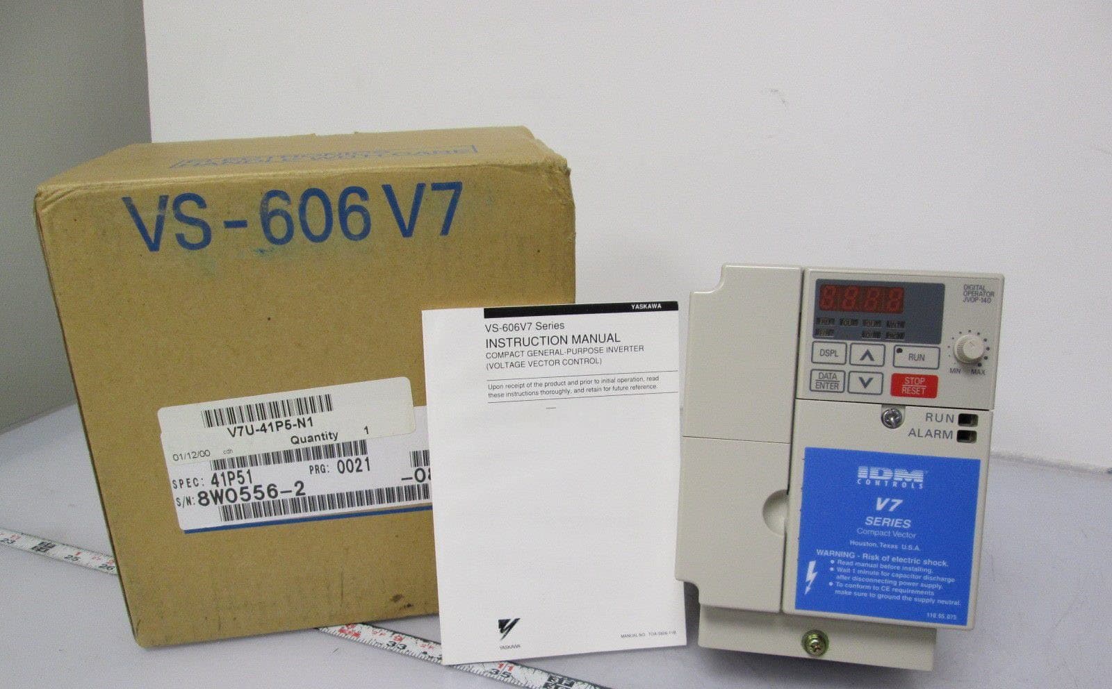 Yaskawa CIMR-V7AU41P5 Inverter Drive 380/460VAC 50/60Hz 7A 3PH 0-400Hz