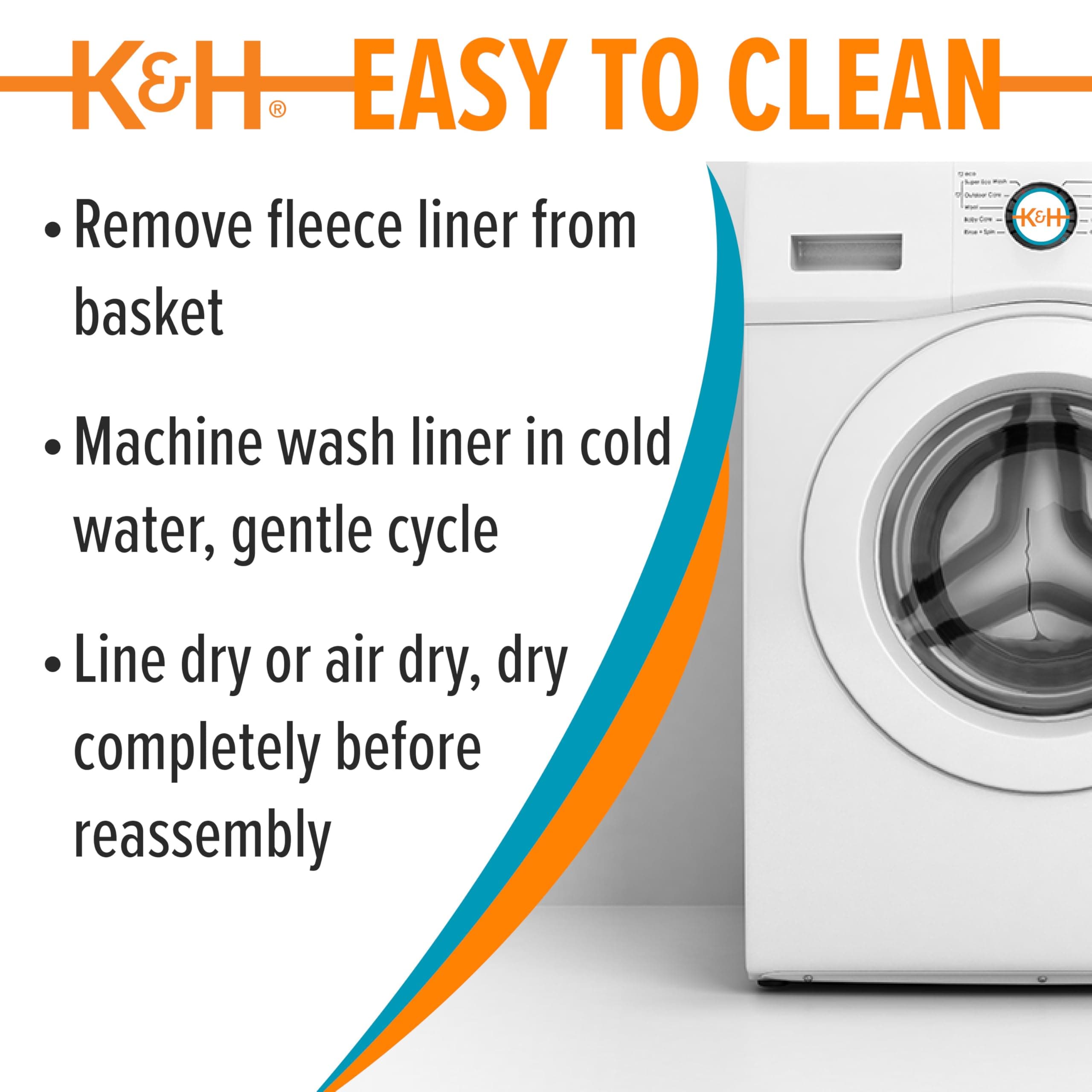 K&H Pet Products Bike Basket Front Dog Carrier, Universal Fit Cat Dog Pet Bike Basket with Front Bicycle Mount Included, Washable Liner, Strong Metal Basket, 2 Safety Leashes - Large 16 X 12 X 10in