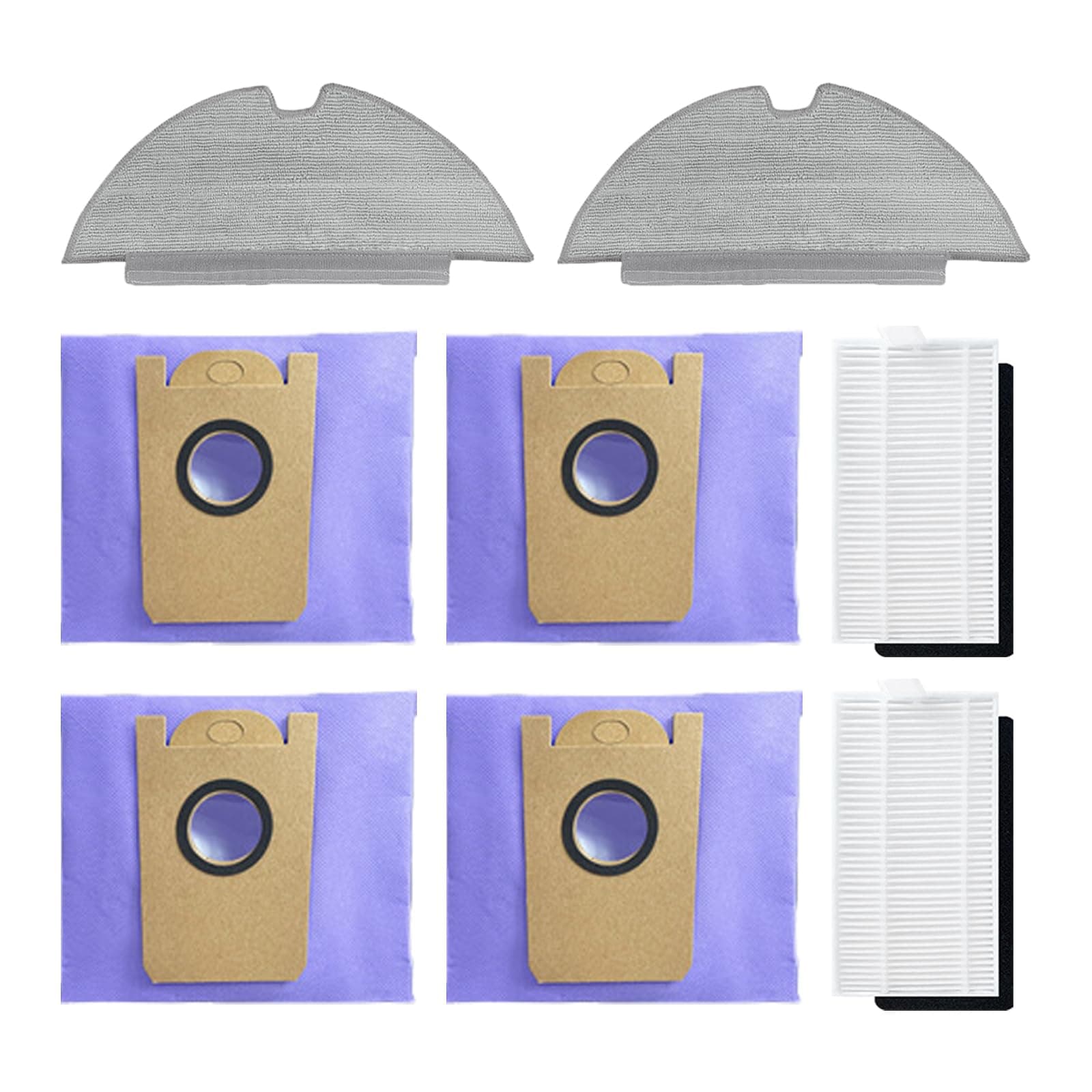 Replacement Spare Parts for eufy RoboVac L35 Hybrid / L35 Hybrid+ / LR30 Hybrid+ Robot Vacuum 2 Filter 2 Mop Cloth 4 Dust Bag Accessories