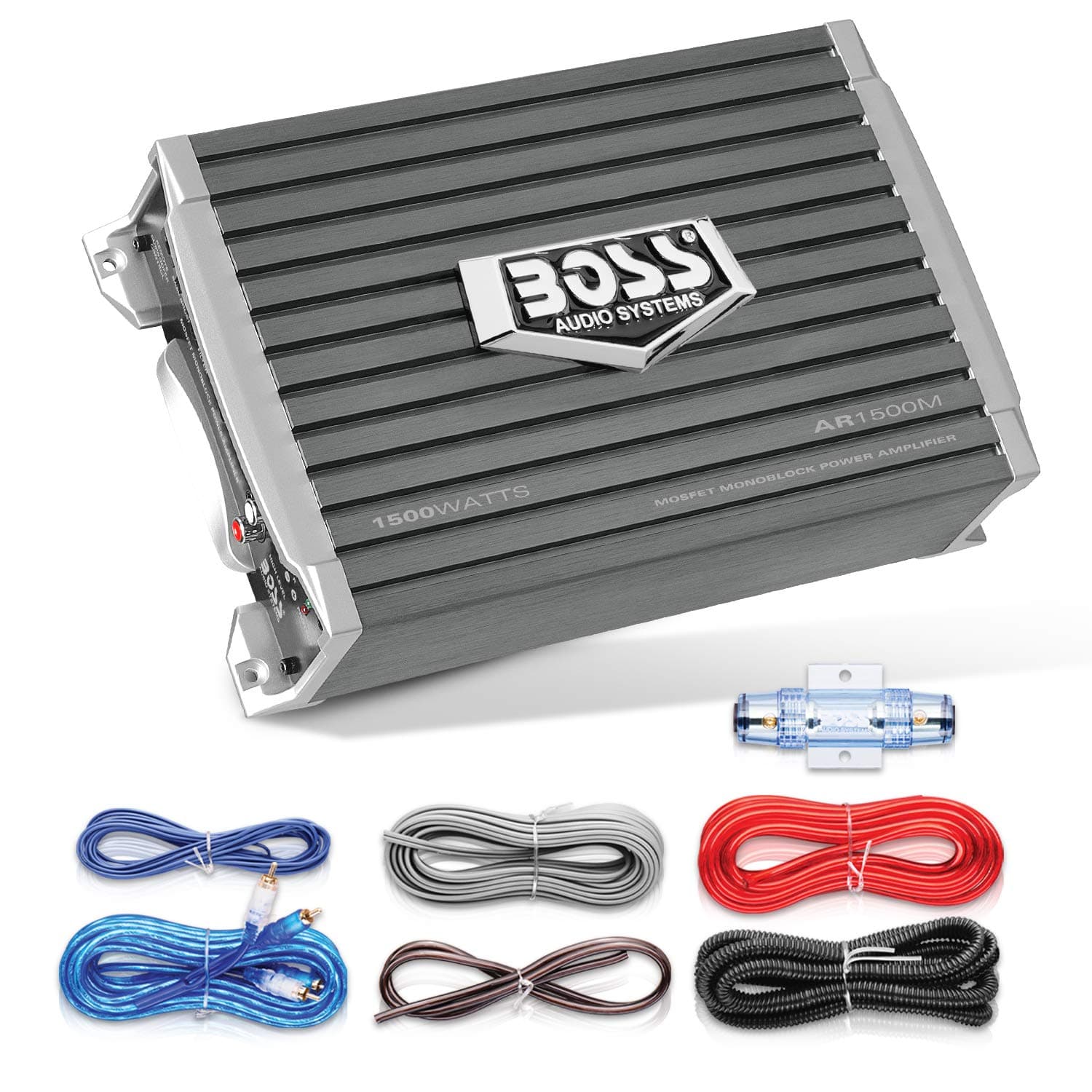 BOSS Audio Boss Audio Systems AR1500MK 1500W Monoblock Amplifier 8 Gauge Amplifier Installation Kit
