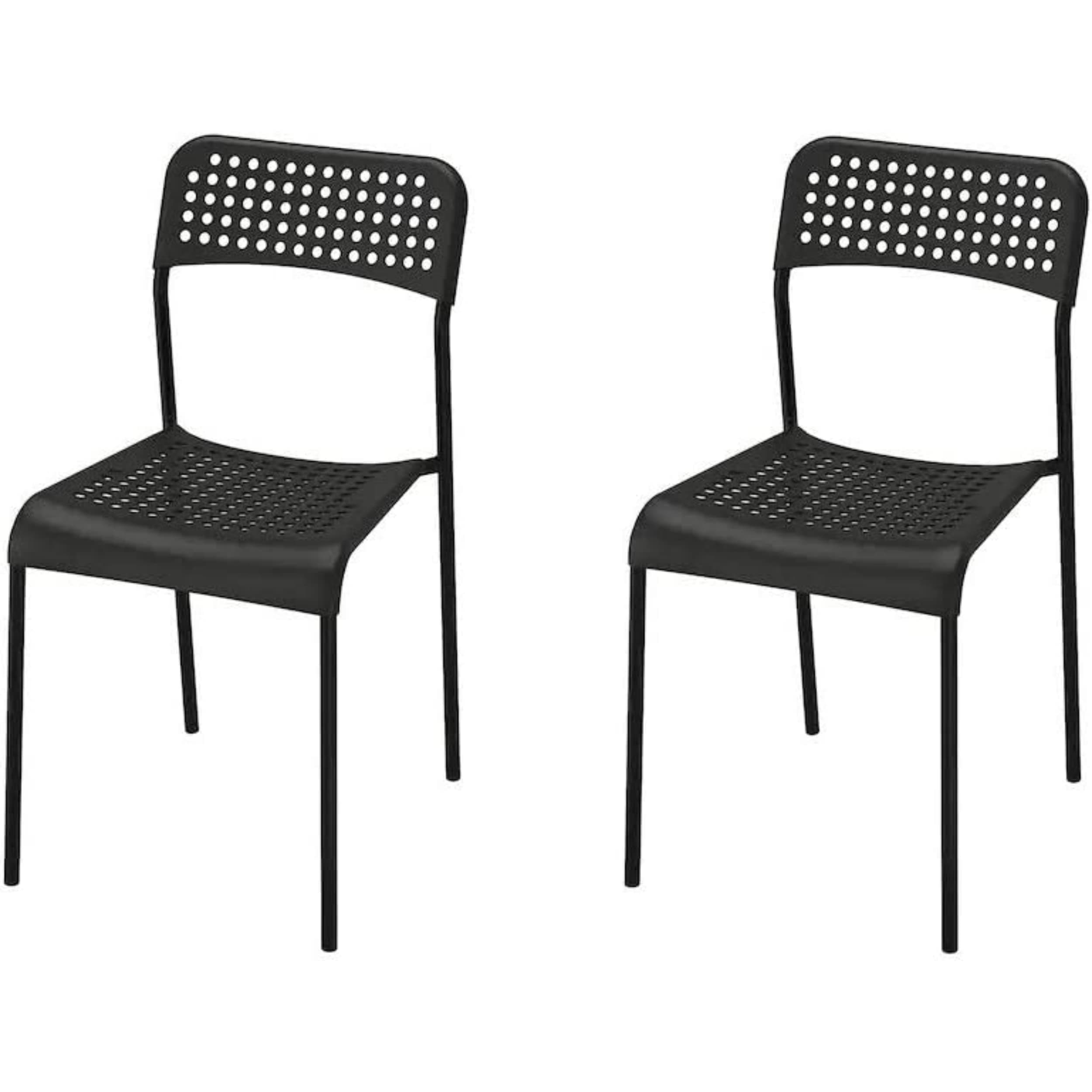 ADDE Chair (Stainless Steel, Black, Pack of 2)