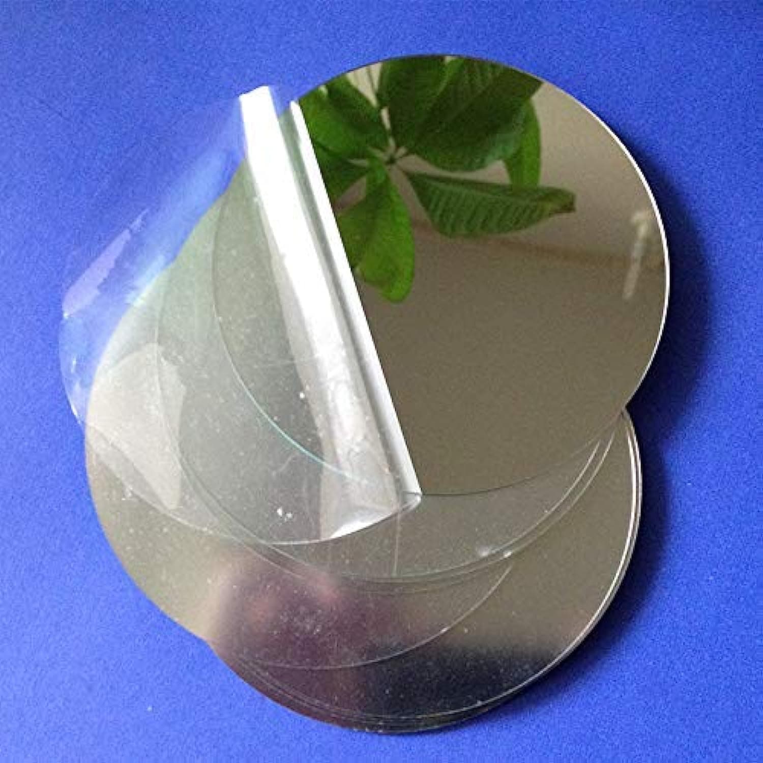BIGIMALL Silver Mirror Acrylic For Painting, Art, Craft Diy|Circle|2Mm|6 Inch X 6 Inch|Pack of 4|Plexiglass|, Round, Wall Mount, Unframed