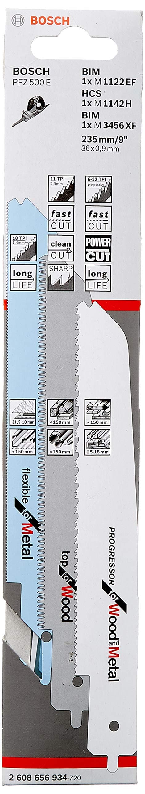Bosch Professional Professional 3-Piece Saw Blade Set for Sawing in Wood and Metal for Multisaw PFZ 500 E