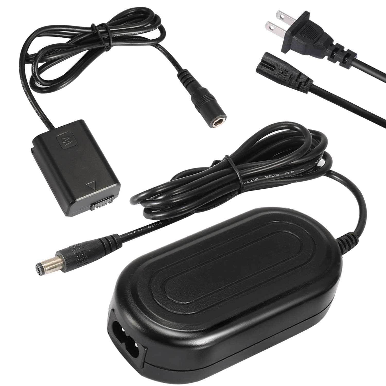 AC-PW20 Camera AC Adapter Charger Kit (NP-FW50 Battery Replacement) fit for Sony Alpha NEX-5 NEX-3 A6000 A6300 A6400 A6500 A5100 A7 A7II A7RII A7SII A7S A7R A7R2 A7S2 RX10 Cameras