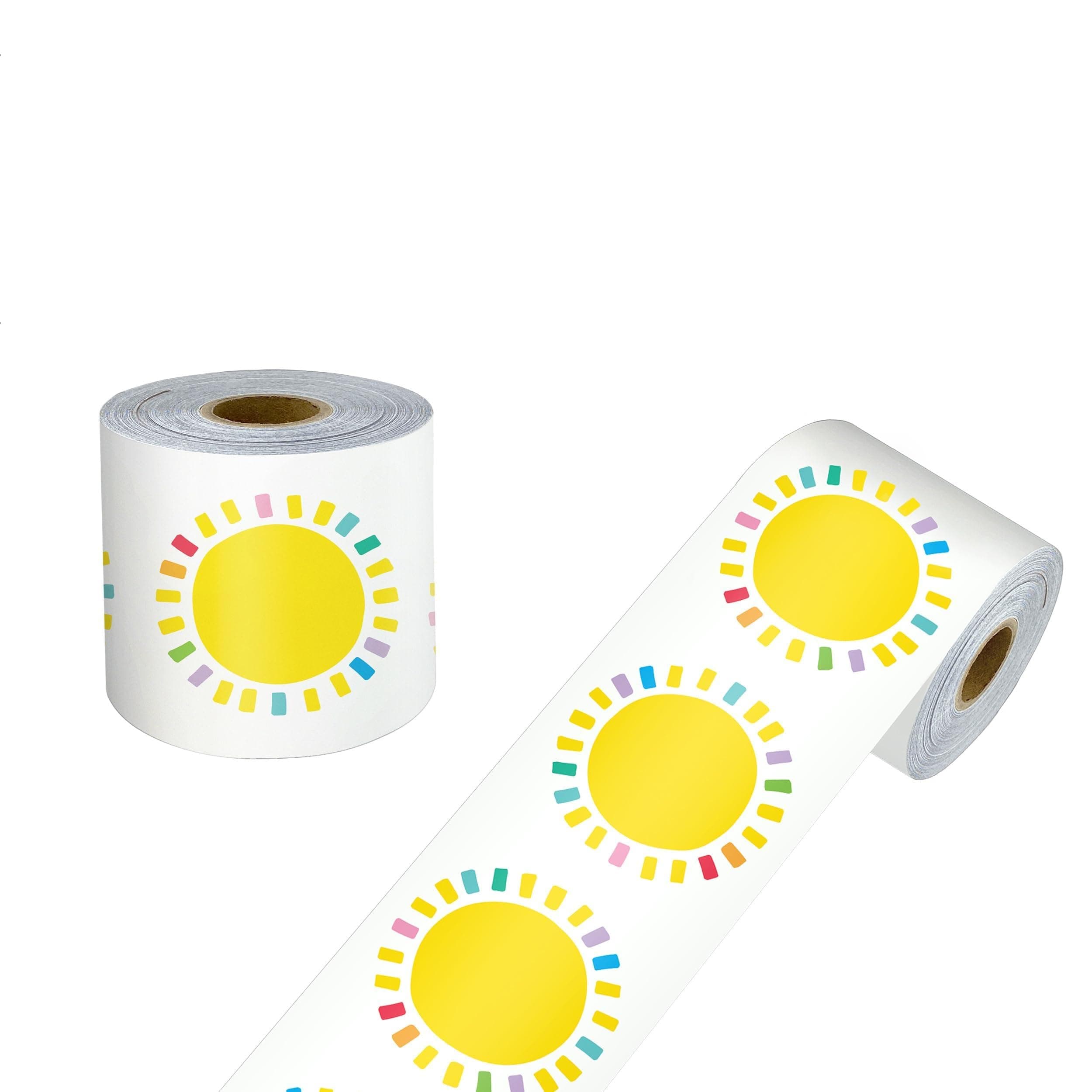 Carson Dellosa Happy Place 65Ft of Sun Bulletin Board Borders, 1 Roll of Sunshine Trim for Rolling Whiteboard, Cork and Posterboard, Classroom Decor, Party, Spring, and Summer Decorations