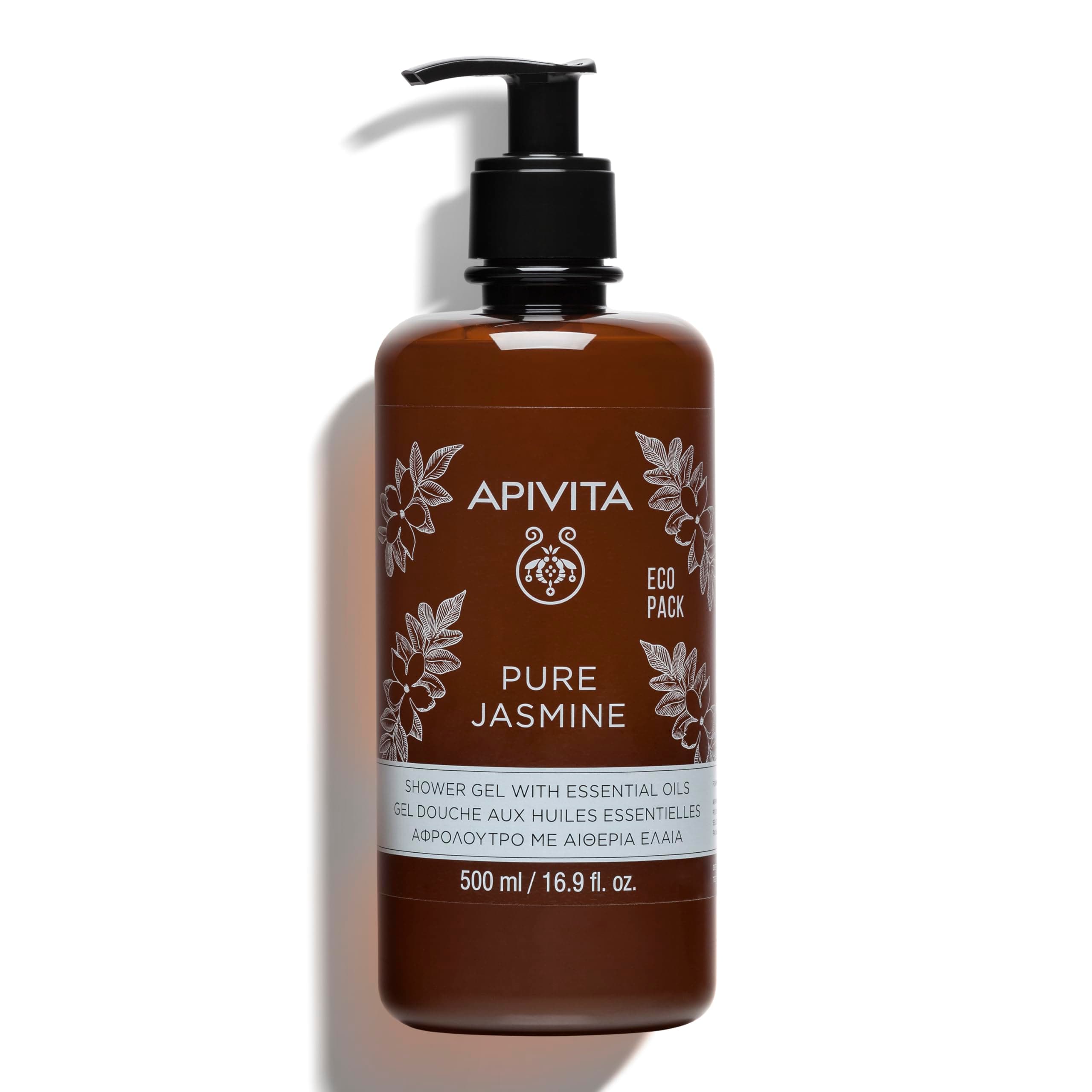 Apivita Pure Jasmine Shower Gel with Essential Oils - Ecopack 500ml/16.9oz