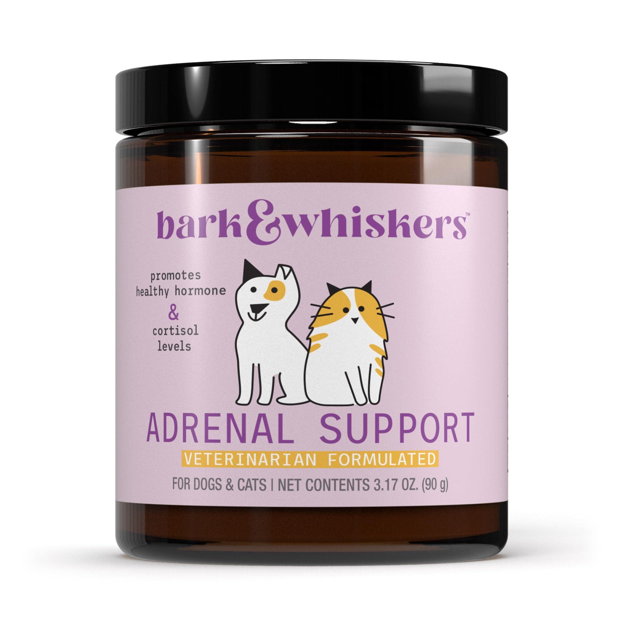 Bark & Whiskers Adrenal Support, for Dogs & Cats, 3.17 oz. (90 g), 90 Scoops, Promotes Healthy Hormone and Cortisol Levels, Veterinarian Formulated, Non-GMO, Dr. Mercola