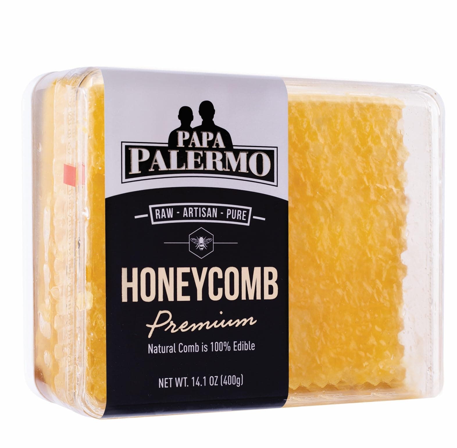Papa Palermo Honeycomb 100% Edible, All-Natural, Gourmet Raw Honeycomb, No Additives, No Preservatives - 14 oz