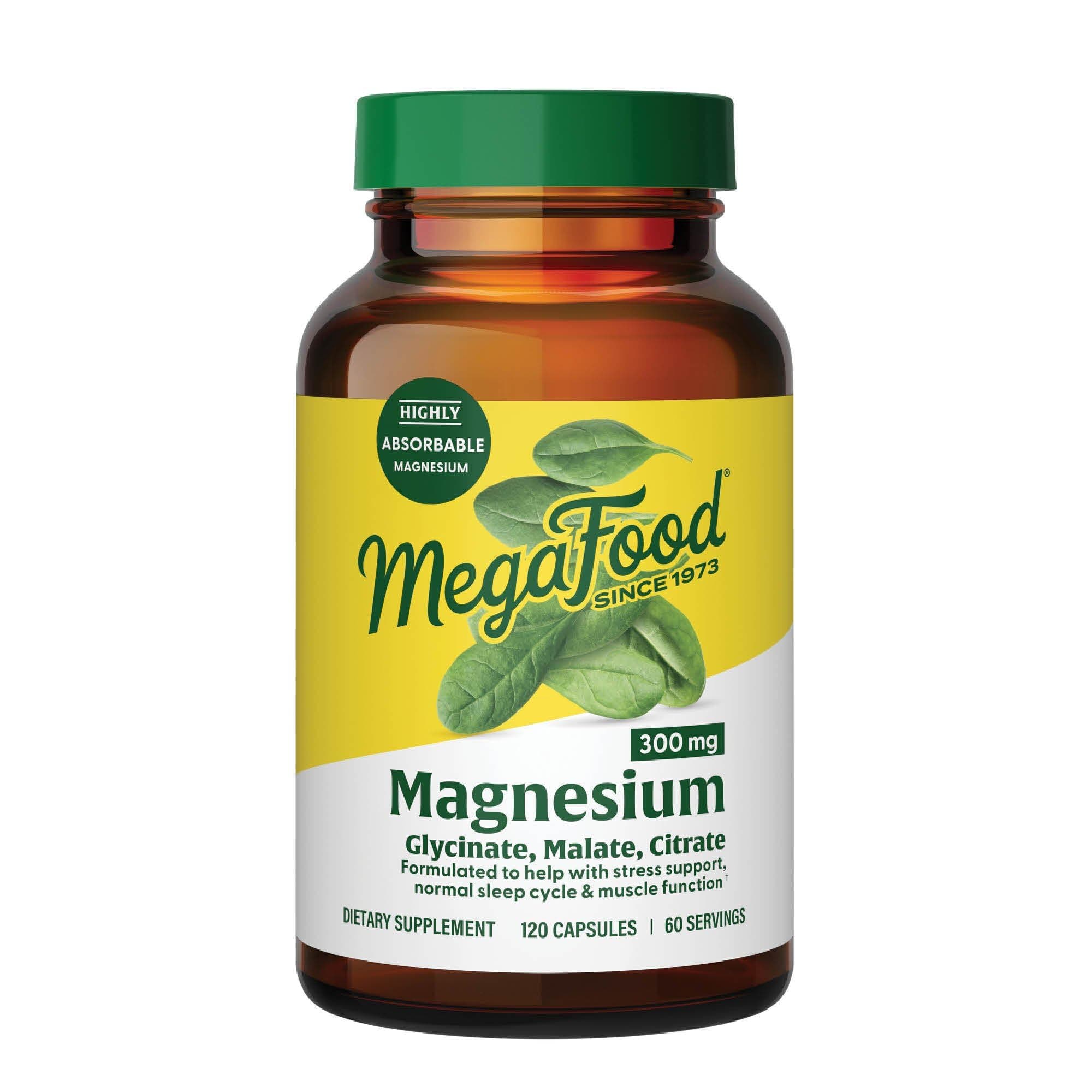 Magnesium Glycinate, Citrate & Malate 300mg Supplement - Highly Absorbable Blend to Support Heart, Nerve Health & Relaxation, Triple Magnesium Complex Supplement, 120 Capsules (60 Servings)