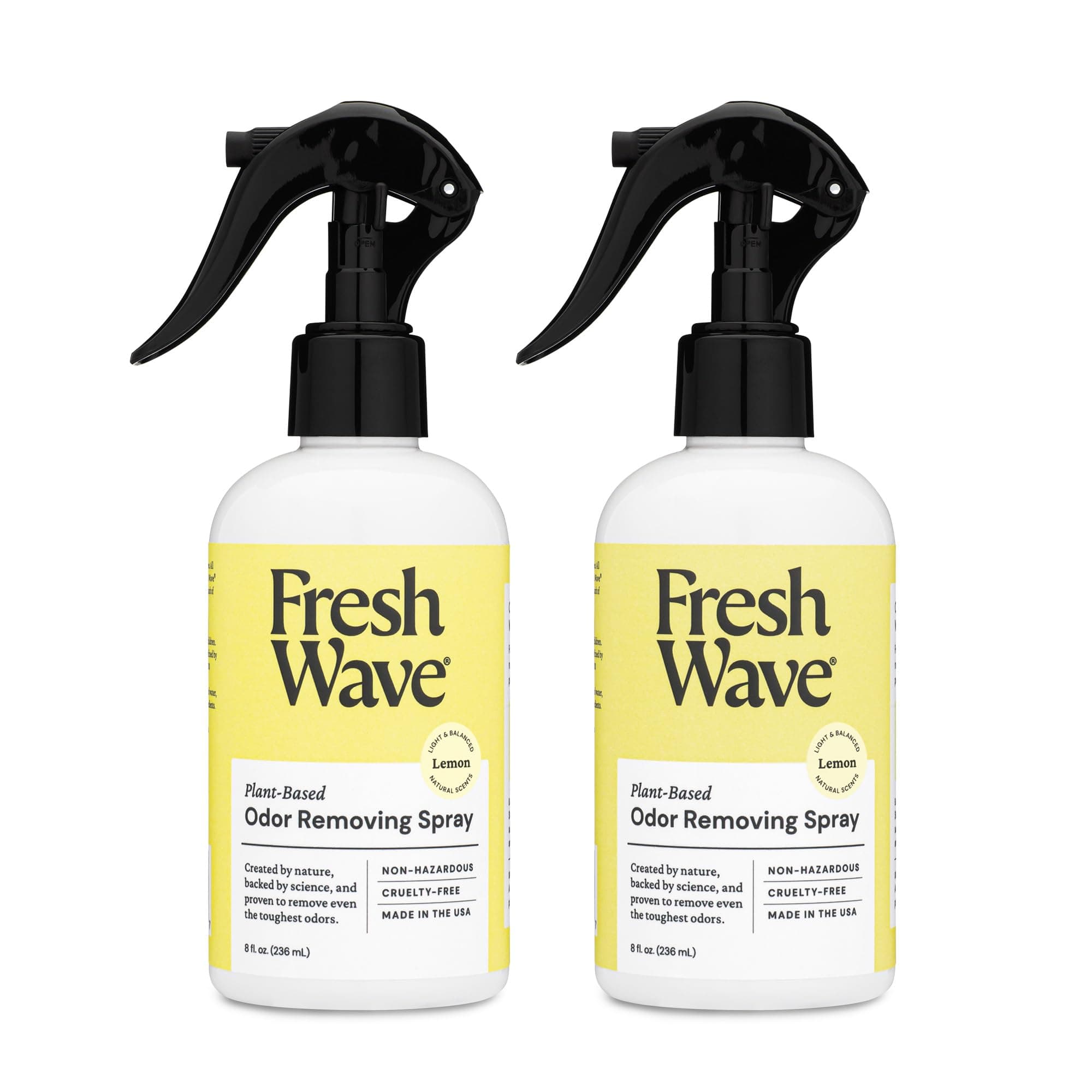 Fresh Wave Lemon Scent Odor Removing Spray, 8 fl. oz. | Pack of 2 | Odor Absorber for Home, Furniture, Fabrics & Trash | Safer Odor Relief