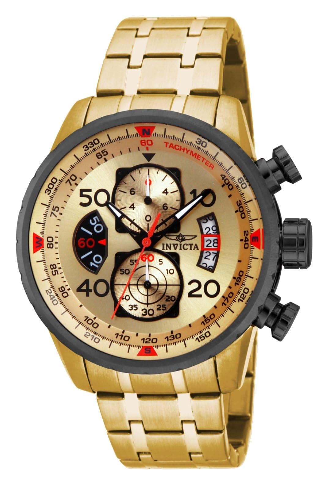 Aviator Chronograph Gold Dial Watch for Men's - 17205