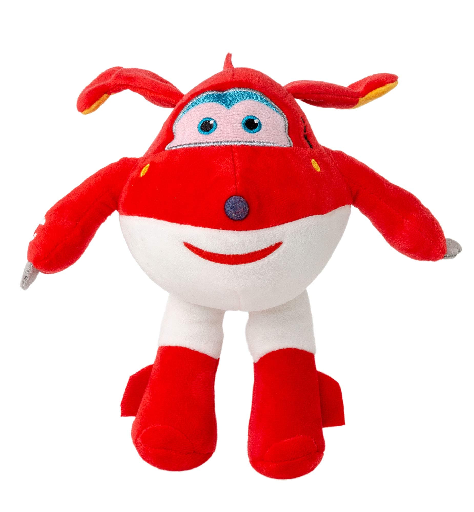 Super Wings 26 cm Aircraft Plush Figures Cuddly toys for collecting, playing and cuddling, Jett, Jerome, Dizzy or Donnie for girls and boys (Jett, red)