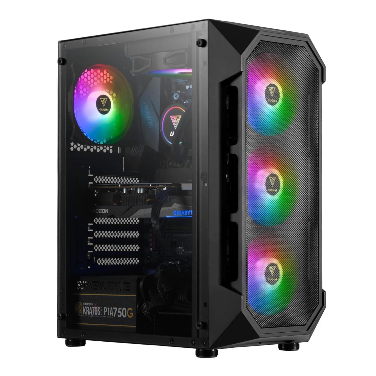 UNICLIQUE Intel I7 Extreme Gaming PC (I7 6Th Generation || 8GB DDR4 Ram || 512GB Super Fast SSD || Gt 730 4Gb Graphics || Wi-Fi || USB 3.0 || Gaming Cabinet With 4 ARGB Fan || Win 10 Pro), Black