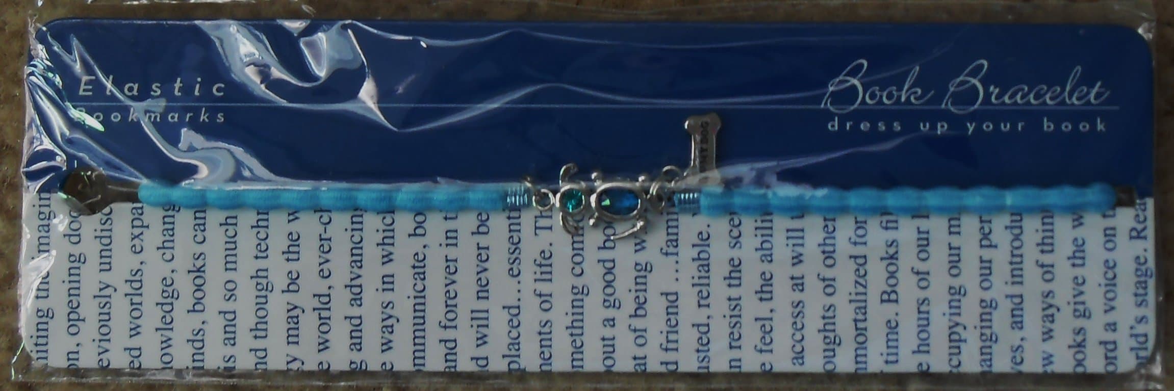 Antioch Publishing Book Bracelet - Elastic Bookmark - Blue with Dog Character and tag with "I heart My Dog"