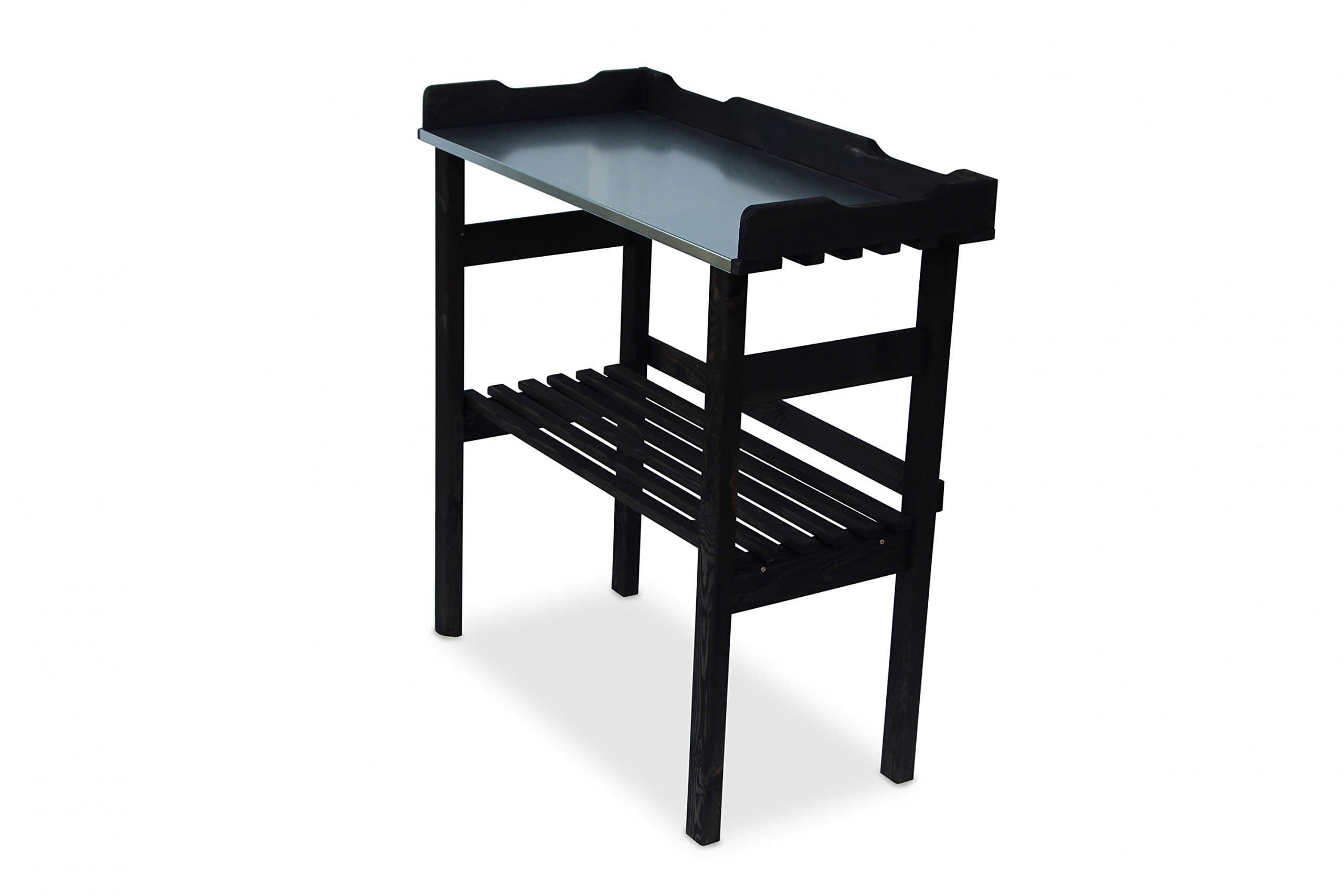 Planting table with galvanized worktop black,(W x d x h) 80 cm x 40 cm x 82 cm