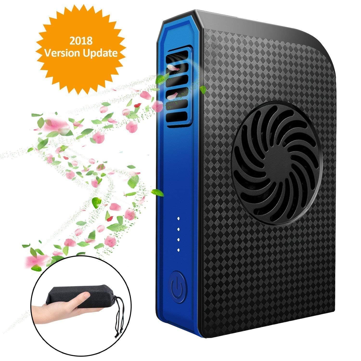 Small Personal Fan , Peralng Portable Handheld Fan with 6000mAh Battery, Portable,Battery Rechargeable,3 Speeds,Bladeless,Cooling for Travel,Camping, BBQ, Boating,Fishing - White