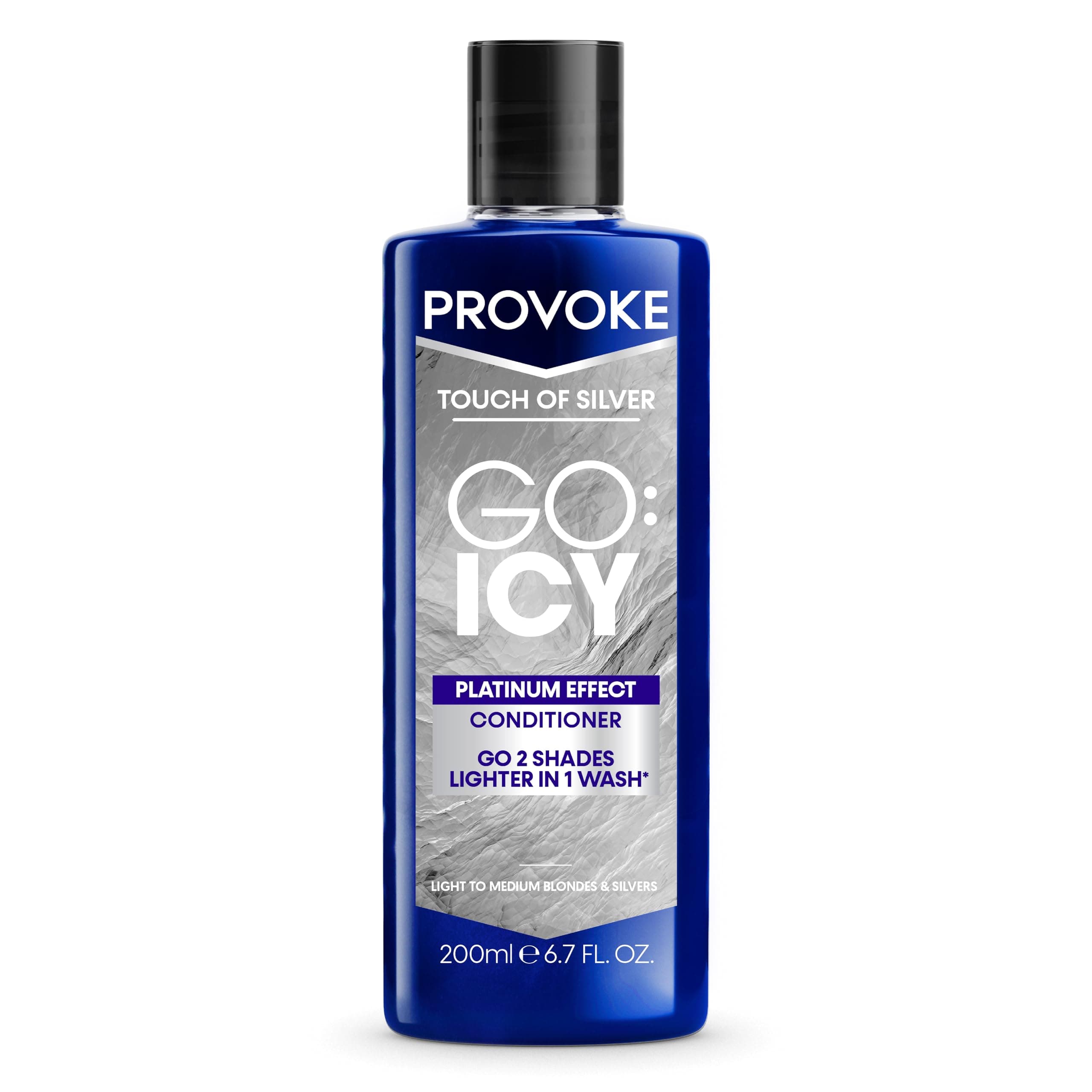 Touch of Silver Go Icy Conditioner 200ml, Icy Platinum Look in Just 1 Wash, Triple Toning Technology, Cool Down Brassy Tones for an Extra Light Colour, Enriched Keratin to Hydrate