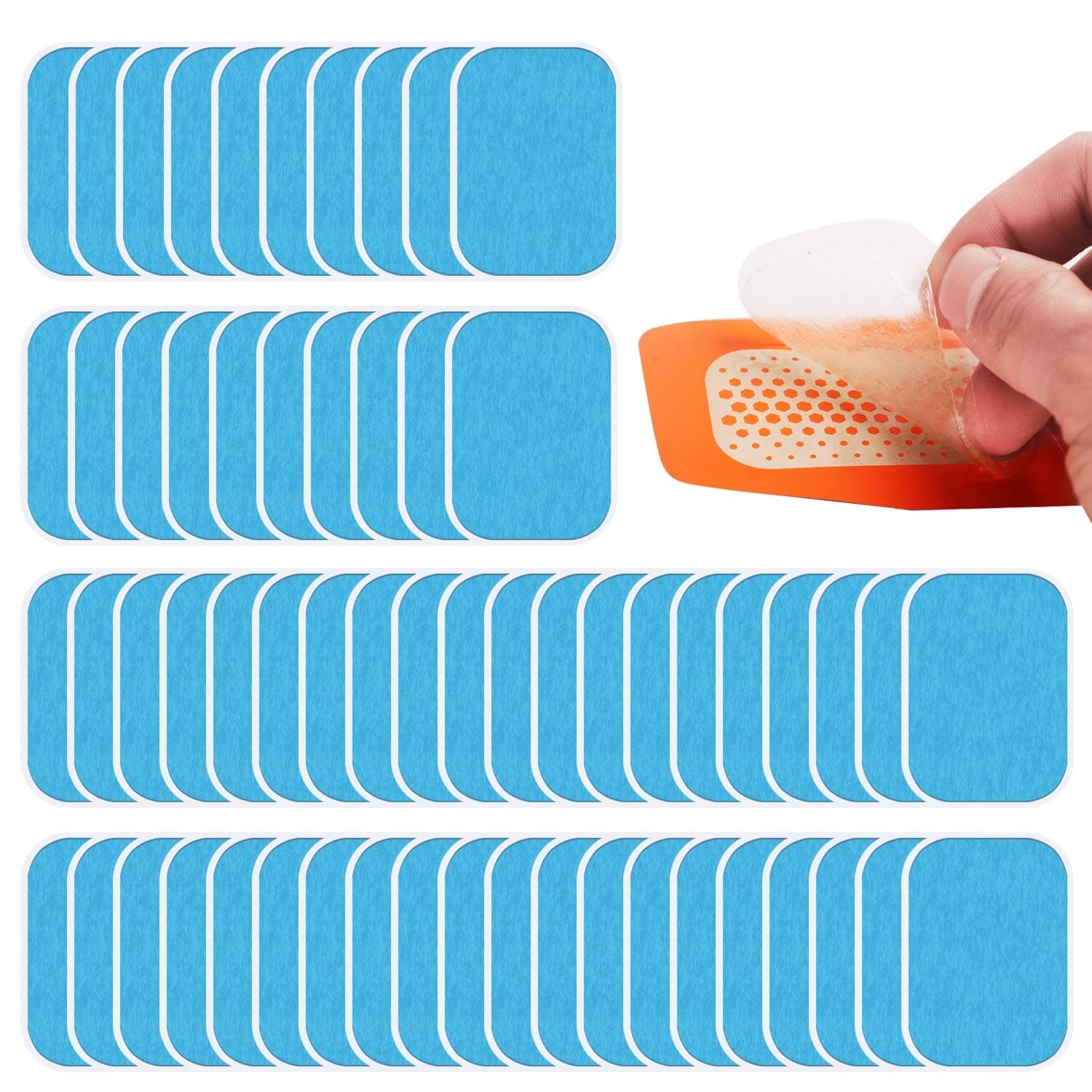 Dreamtop 60 Pcs (30 Packs) Abs Trainer Replacement Gel Pads, Muscle Toner Pads Replacement Gel Sheet Ab Stimulators Sticky Pads for Abs Toner Abdominal Workout Toning Belt