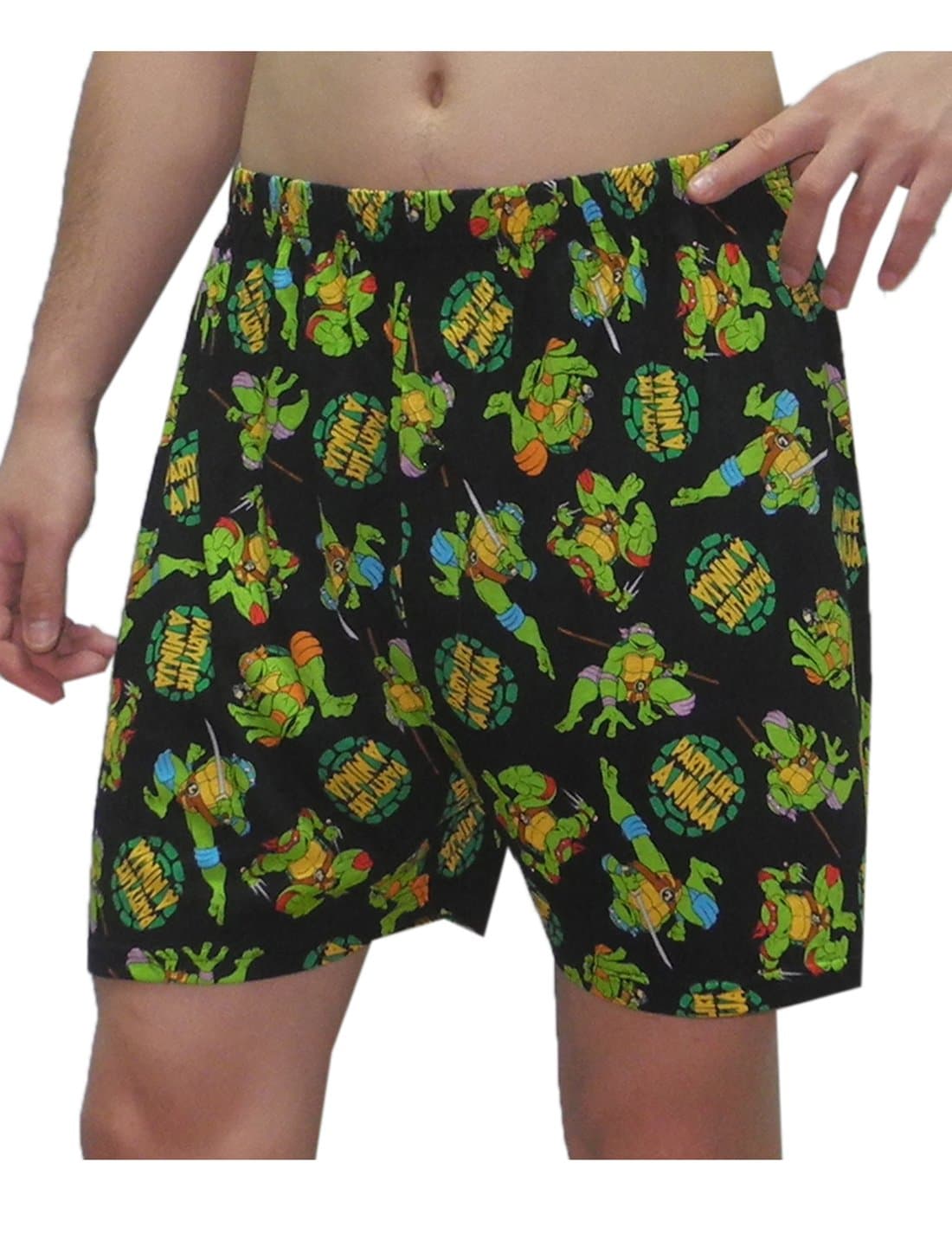 Mens TEENAGE MUTANT NINJA TURTLES Functional Button Fly Boxer Shorts