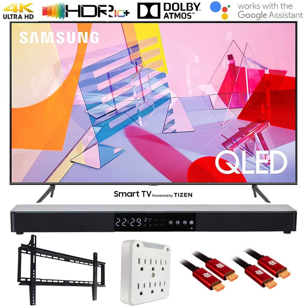 Samsung QN55Q60TA 55" Q60T QLED 4K UHD Smart TV with Deco Gear Soundbar Bundle