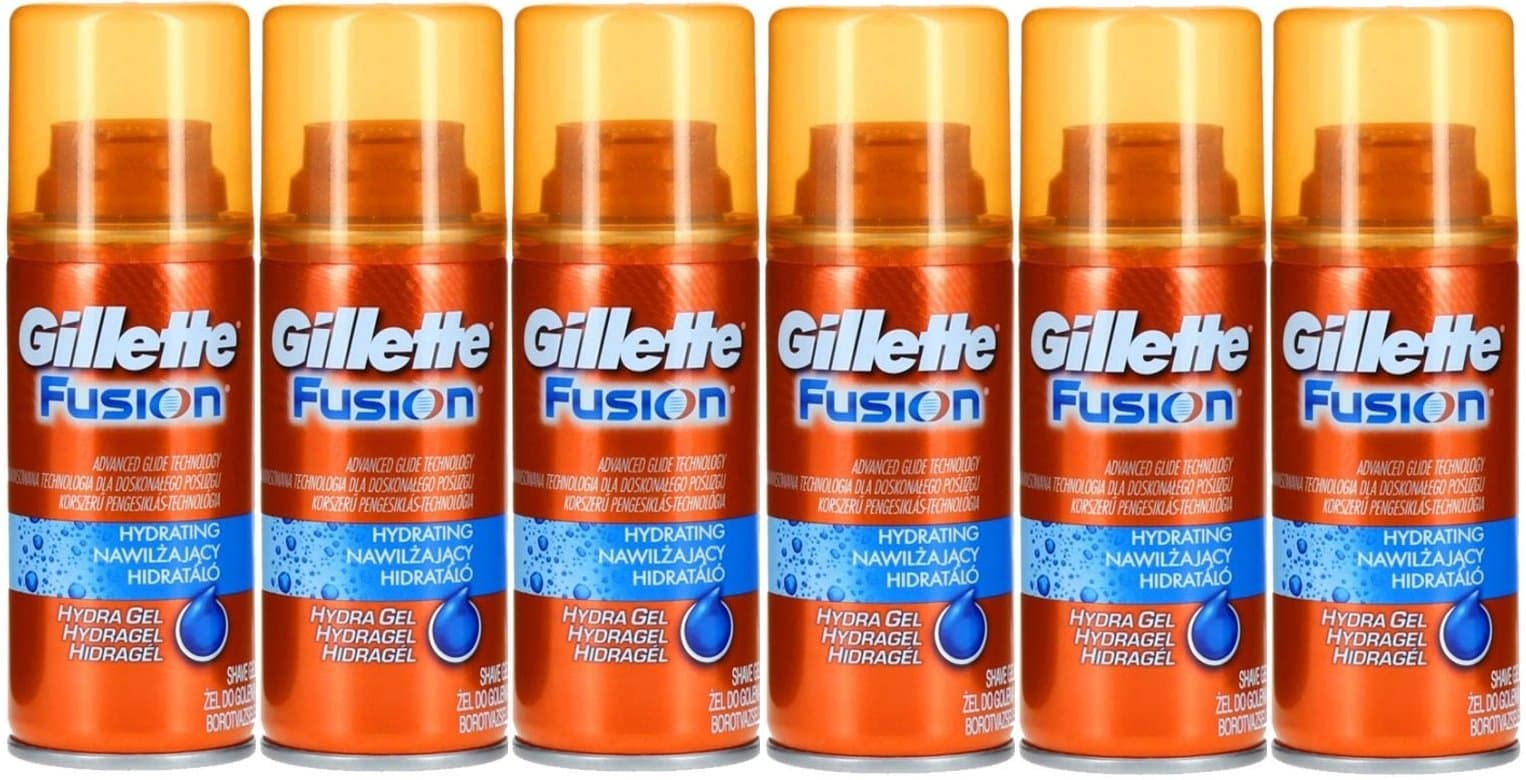 Gillette Fusion Hydrating Shaving Gel 75ml - Pack of 6